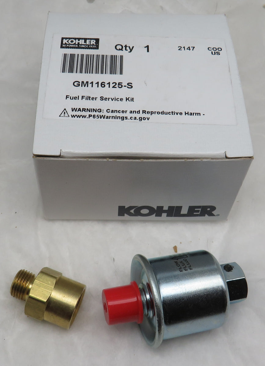 GM116125S Kohler Generator Fuel Filter Service Kit (Replaces 267987