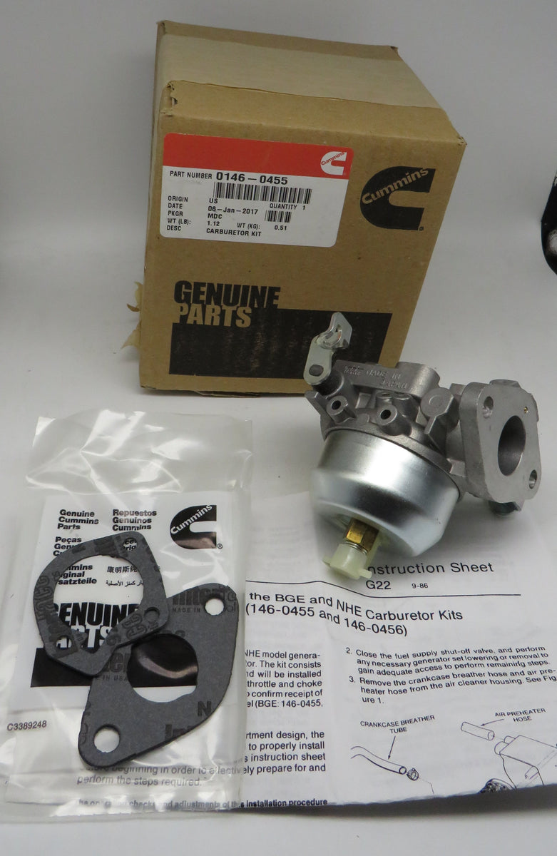 1460455 Onan Carburetor Kit 3/14/2024 THIS PART IS IN STOCK 3/14/2024