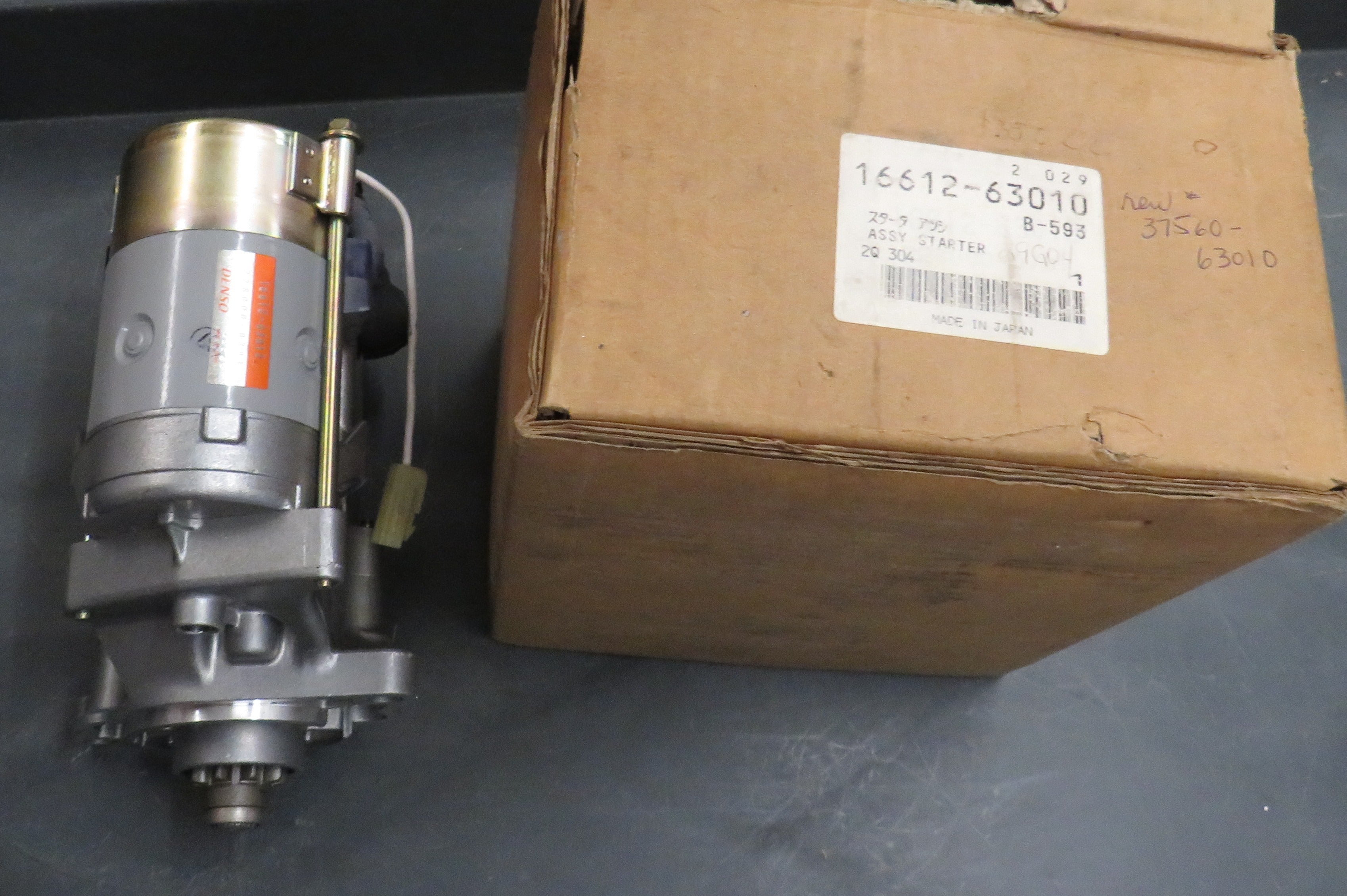 16612-63010 Denso Starter Assembly 1.2KW 12V 9 Tooth 05 Series Kubota 37560-63010 4/16/2026 THIS PART IS IN STOCK 4/16/2026