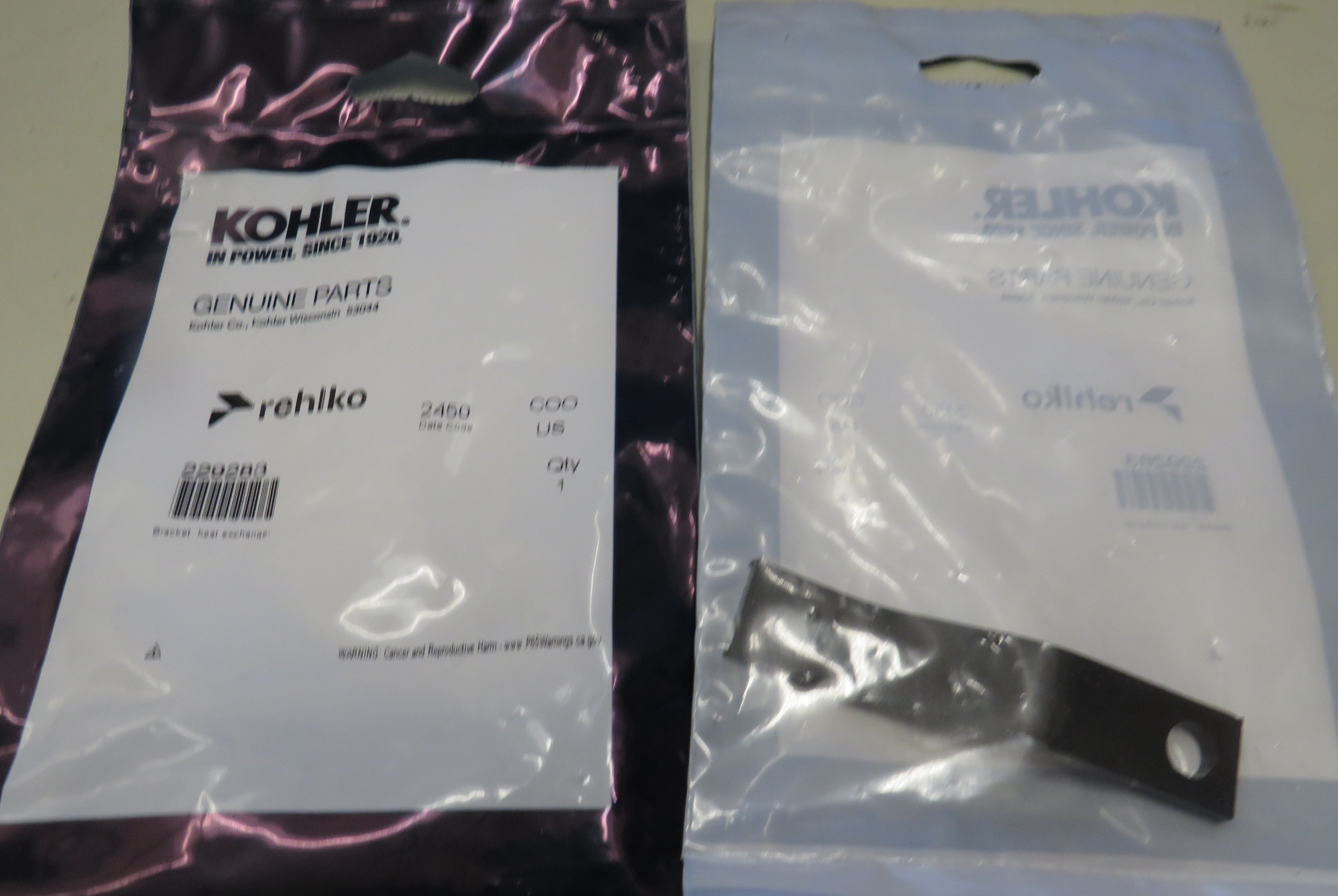 229283 Kohler Rehlko Heat Exchanger Bracket 12/19/2025 THIS PART IS IN STOCK 12/19/2025