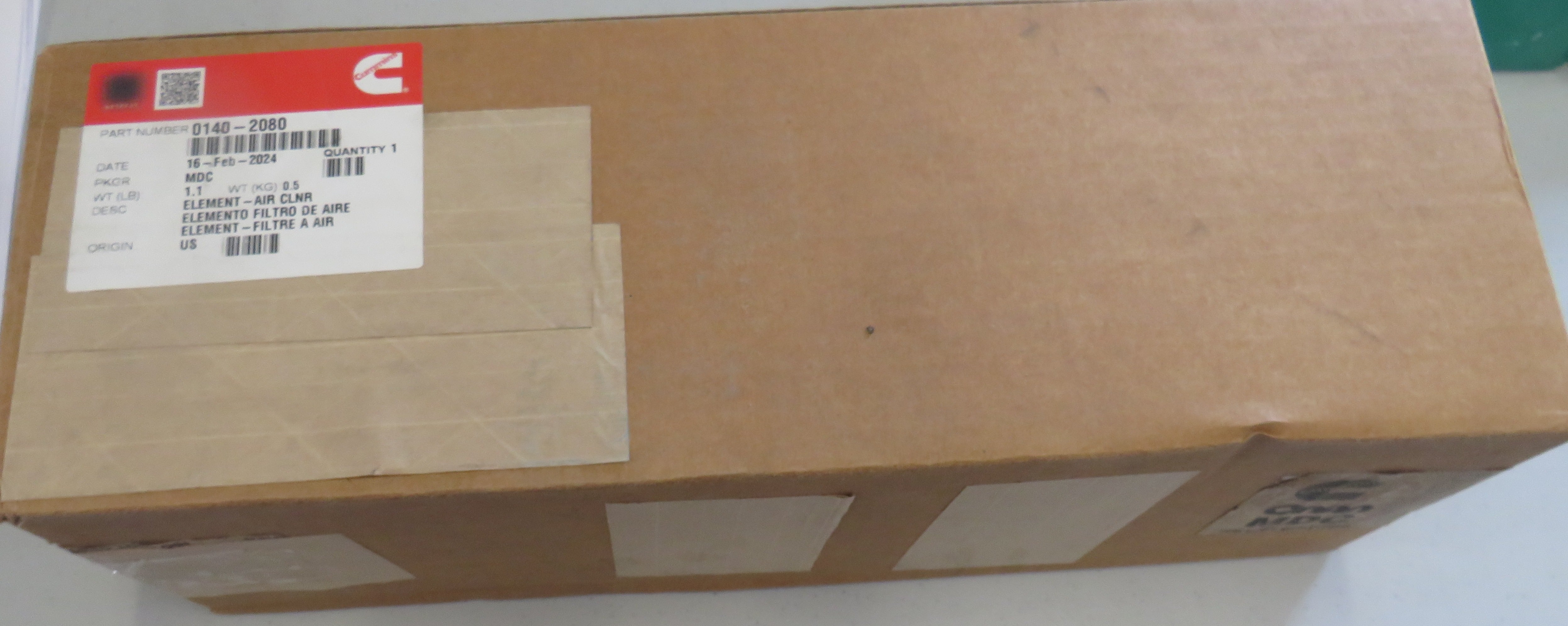 140-2080 Onan 140-2080 Element Air Cleaner 1/23/2026 THIS PART IS IN STOCK 1/23/2026