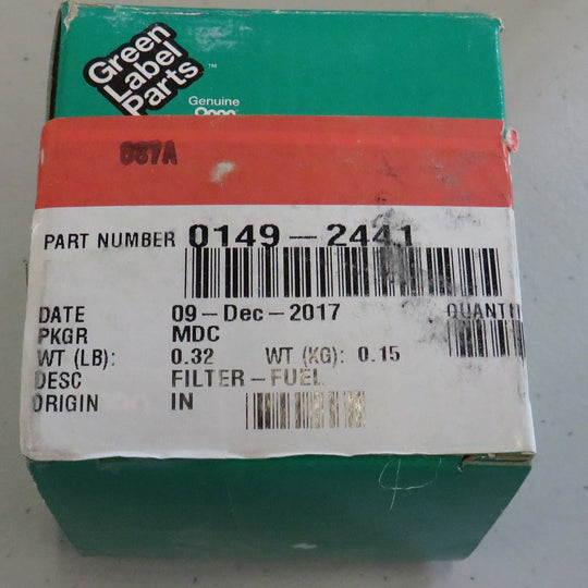 149-2441 Onan 149-2441 Inline Fuel Filter 1/23/2026 THIS PART IS IN STOCK 1/23/2026