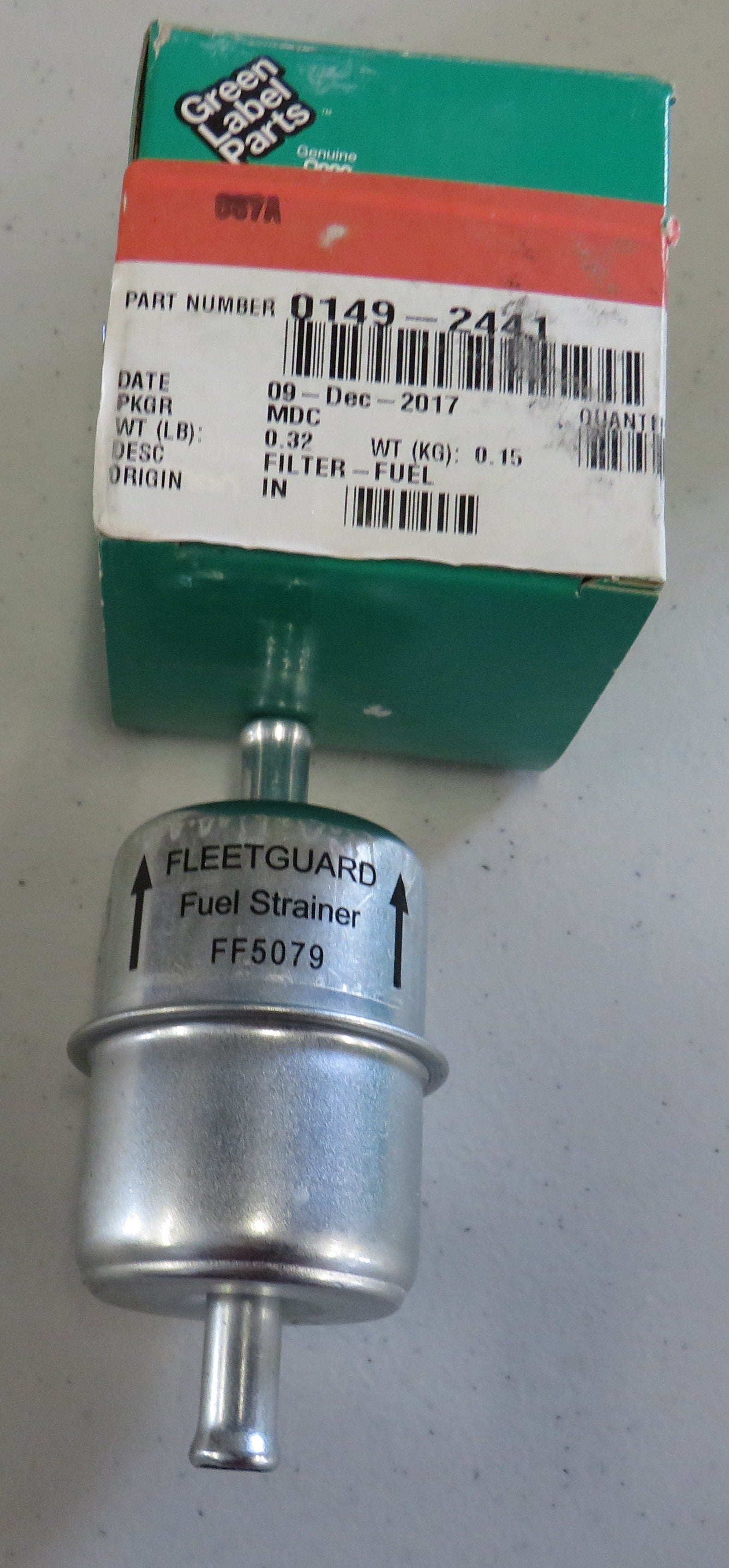 149-2441 Onan 149-2441 Inline Fuel Filter 1/23/2026 THIS PART IS IN STOCK 1/23/2026