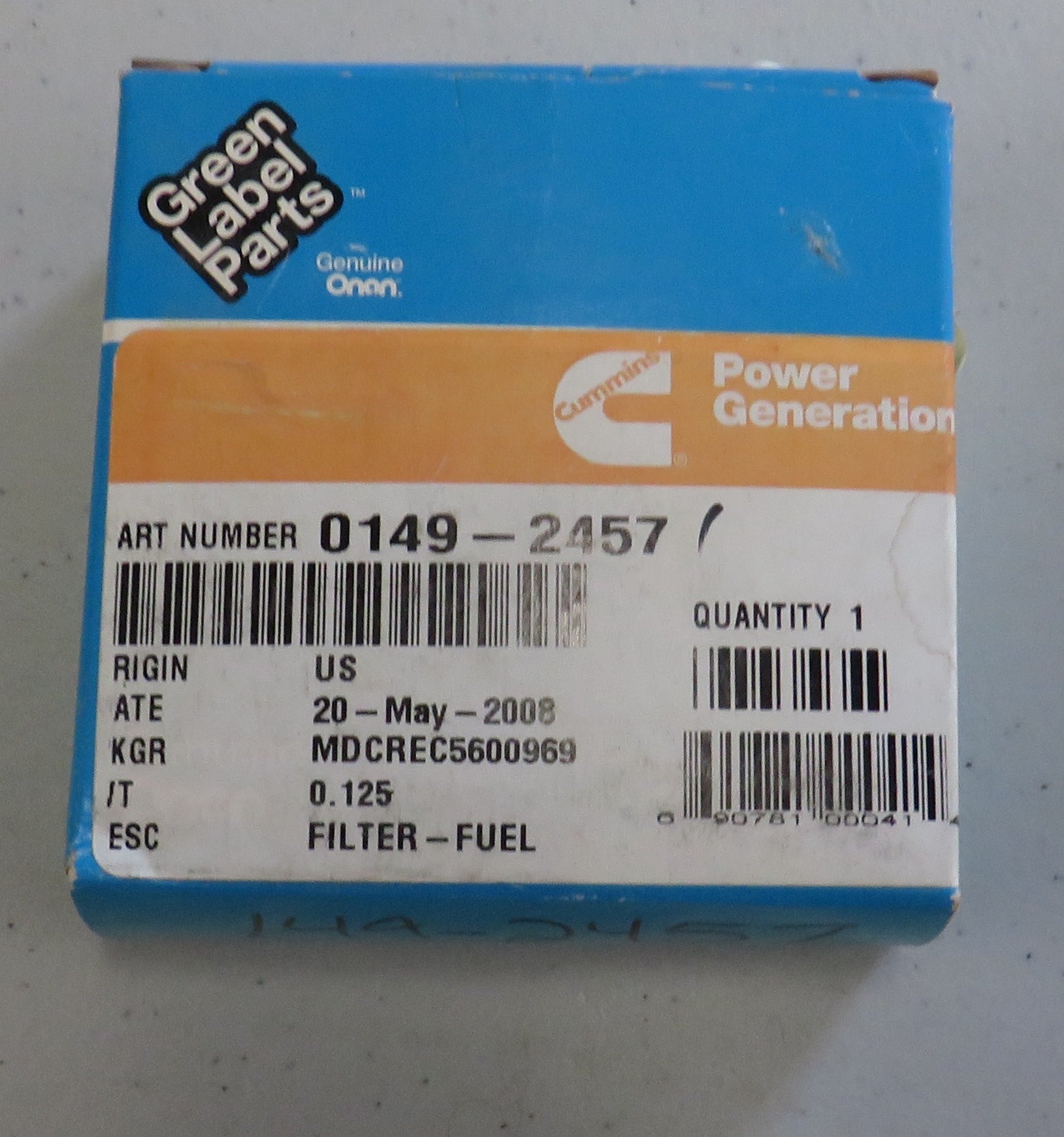 149-2457 Onan 149-2457 Fuel Filter 2/10/2026 THIS PART IS IN STOCK 2/10/2026
