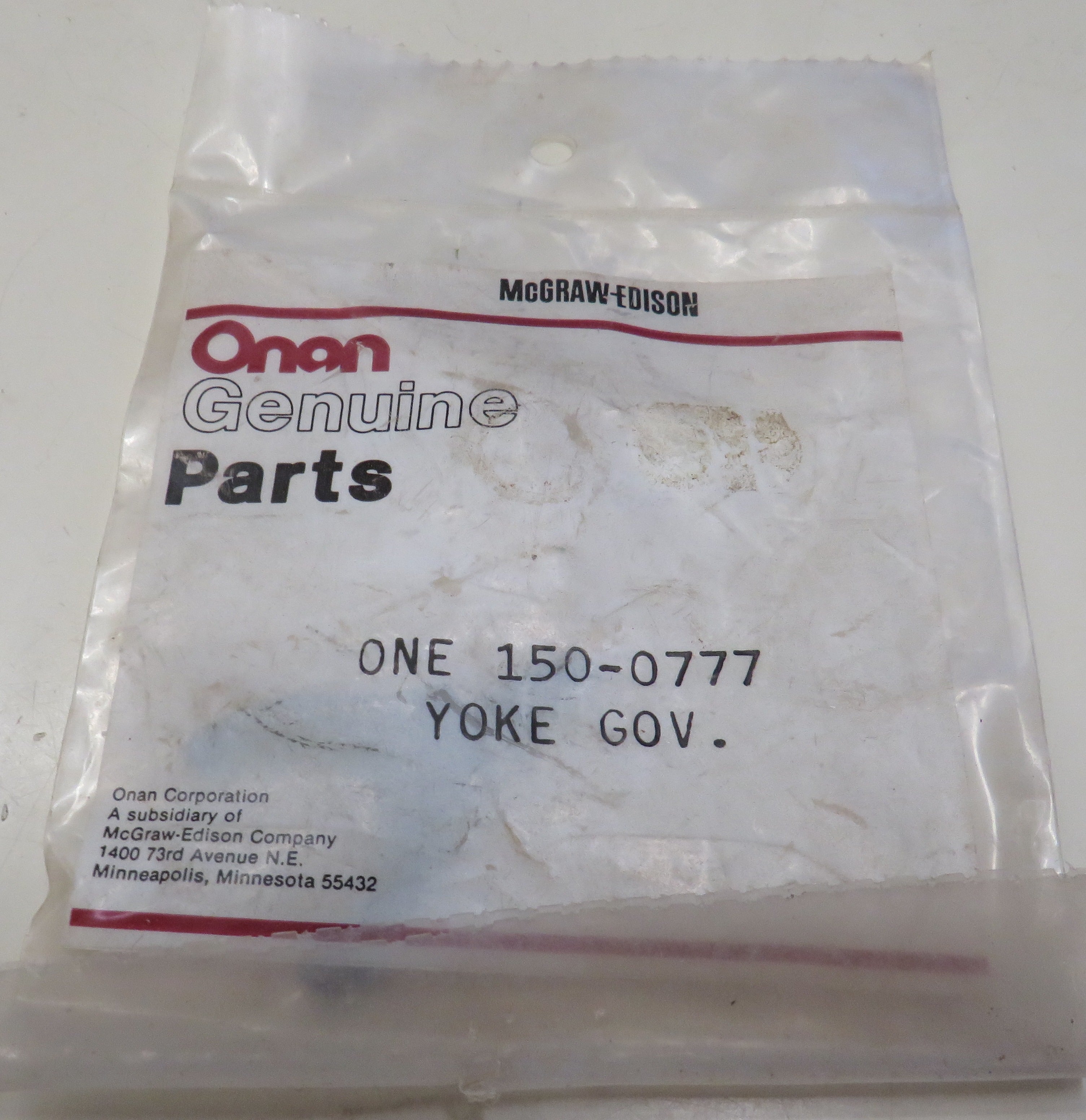 150-0777 Onan Governor Yoke OBSOLETE 2/9/2024 THIS PART IS IN STOCK 2/9/2024