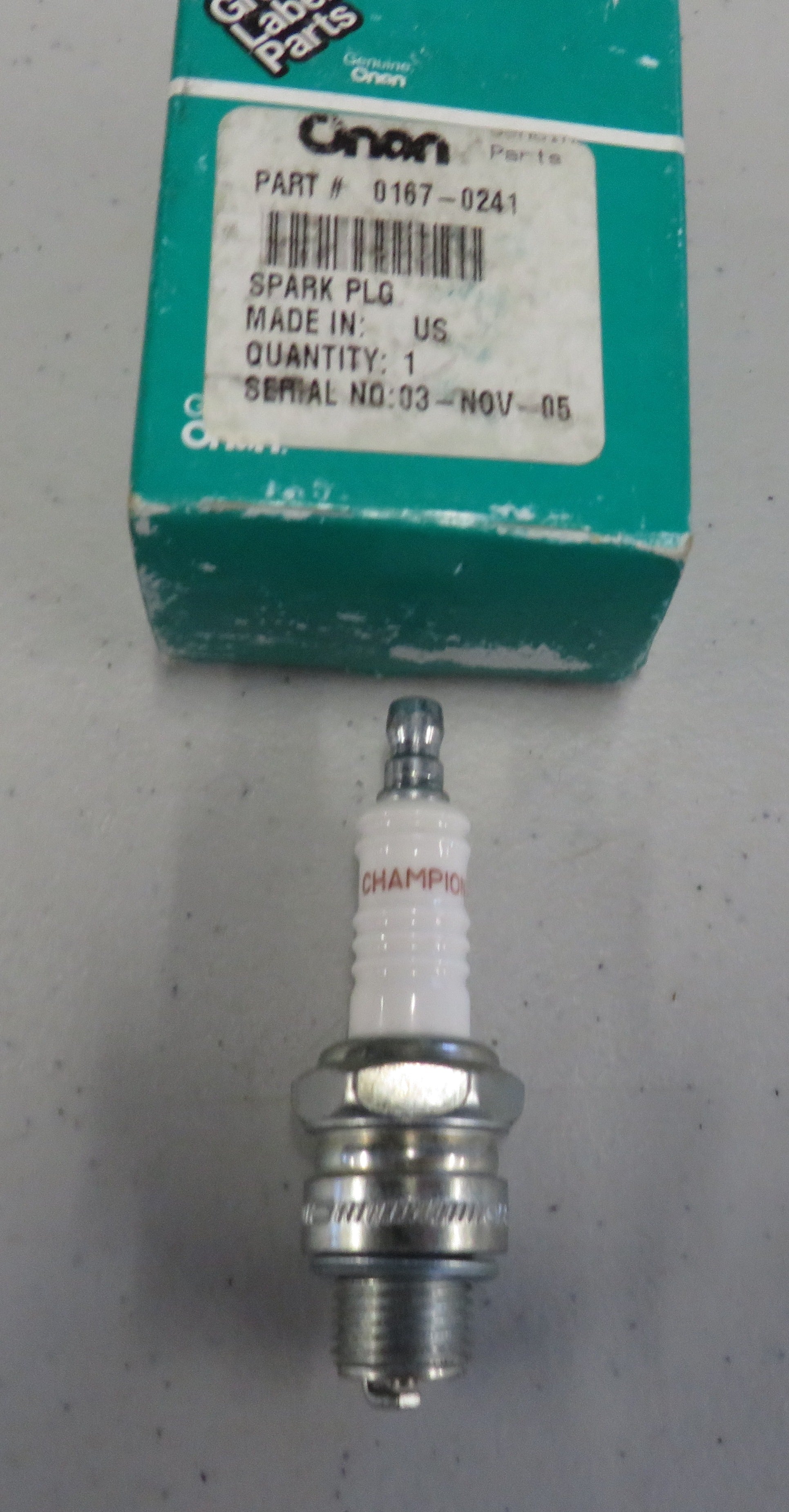 167-0241 Onan Spark Plug For 4.0 CCK, 6.5 MCCK & 15JC 1/30/2026 THIS PART IS IN STOCK 1/30/2026