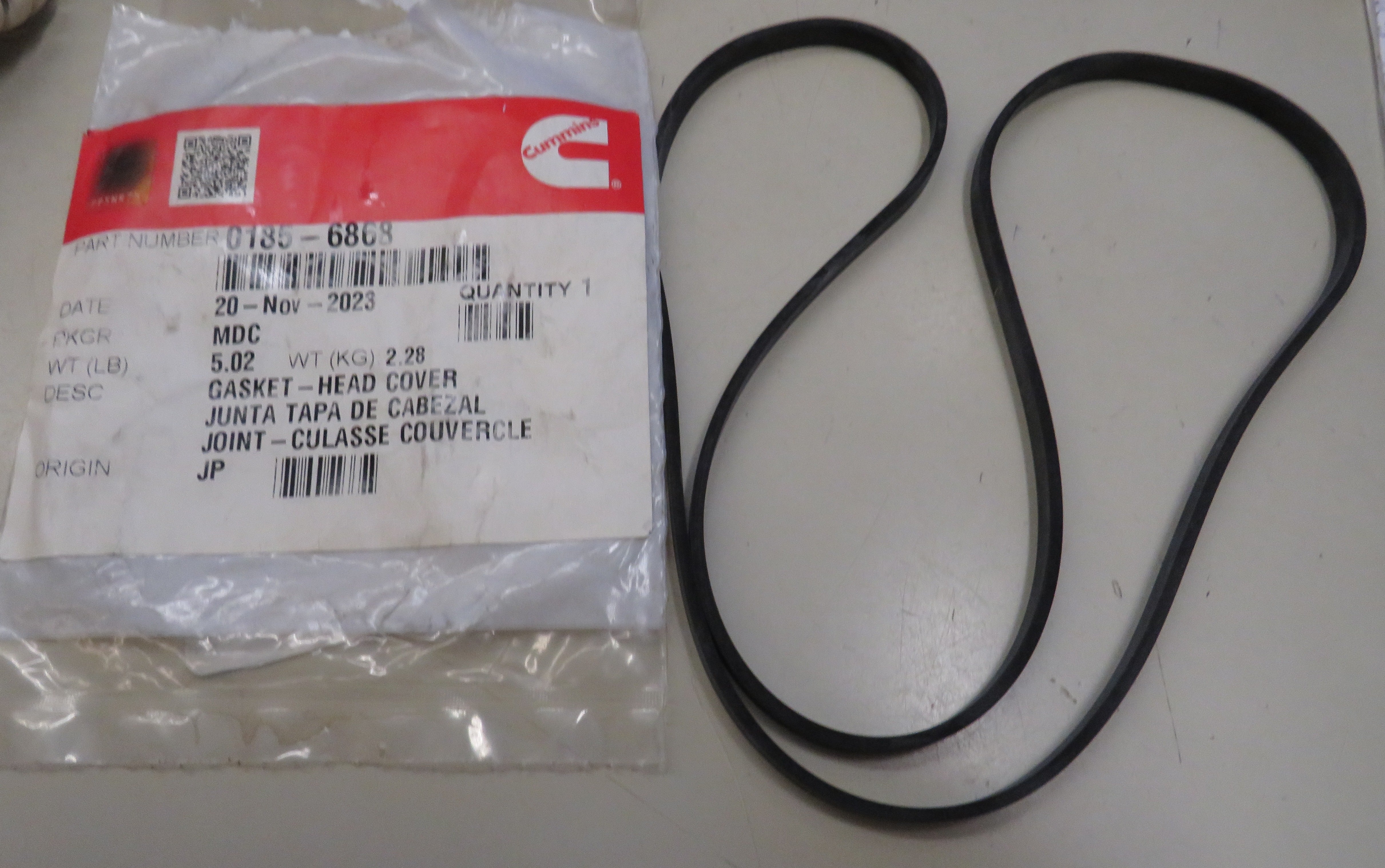 185-6868 Onan Head Cover Gasket 9/21/2026 THIS PART IS IN STOCK 9/21/2026