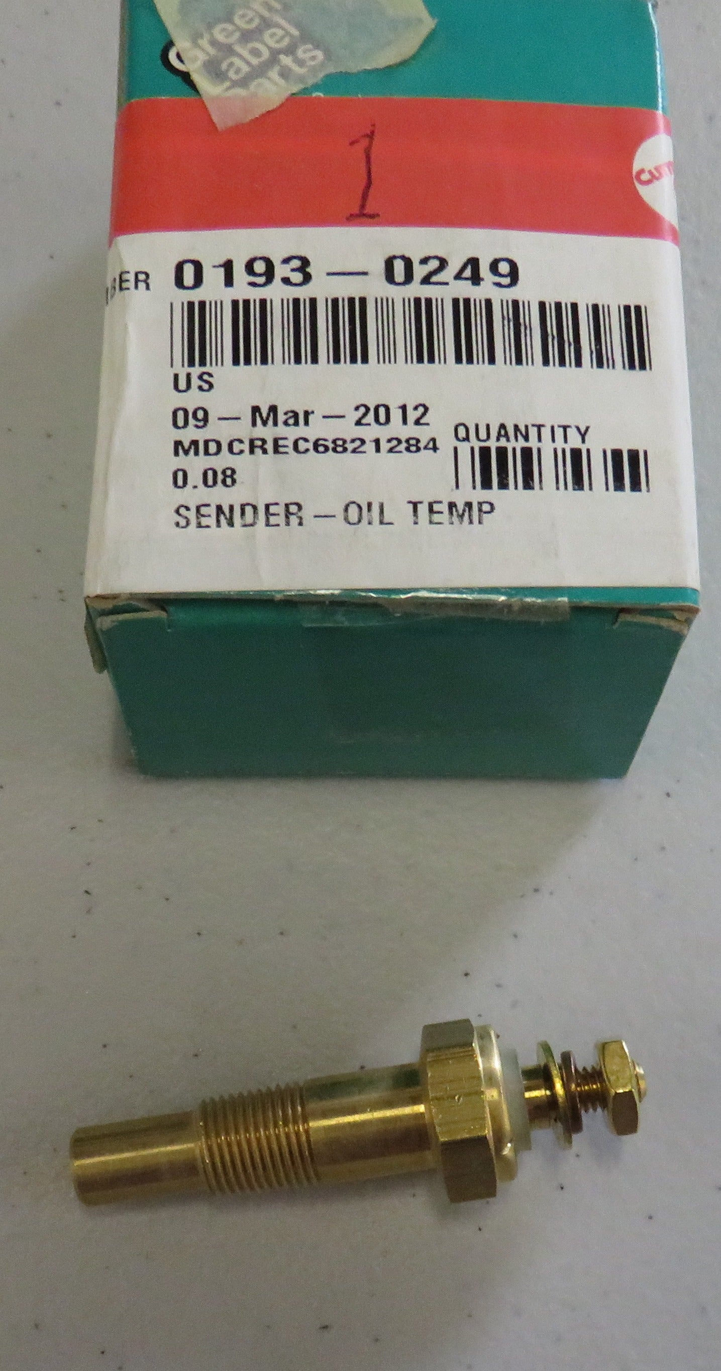 193-0249 Onan 193-0249 Oil Pressure Sender 1/23/2026 THIS PART IS IN STOCK 1/23/2026