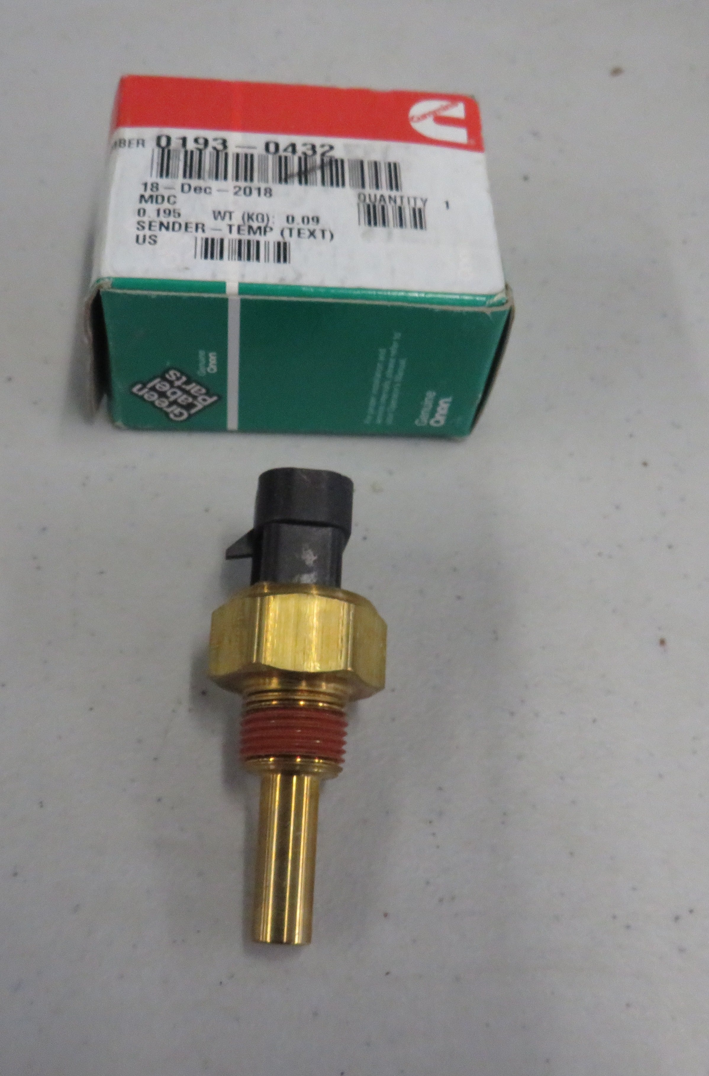 193-0432 Cummins Onan Temperature Sender Switch 2/3/2026 THIS PART IS IN STOCK 2/3/2026