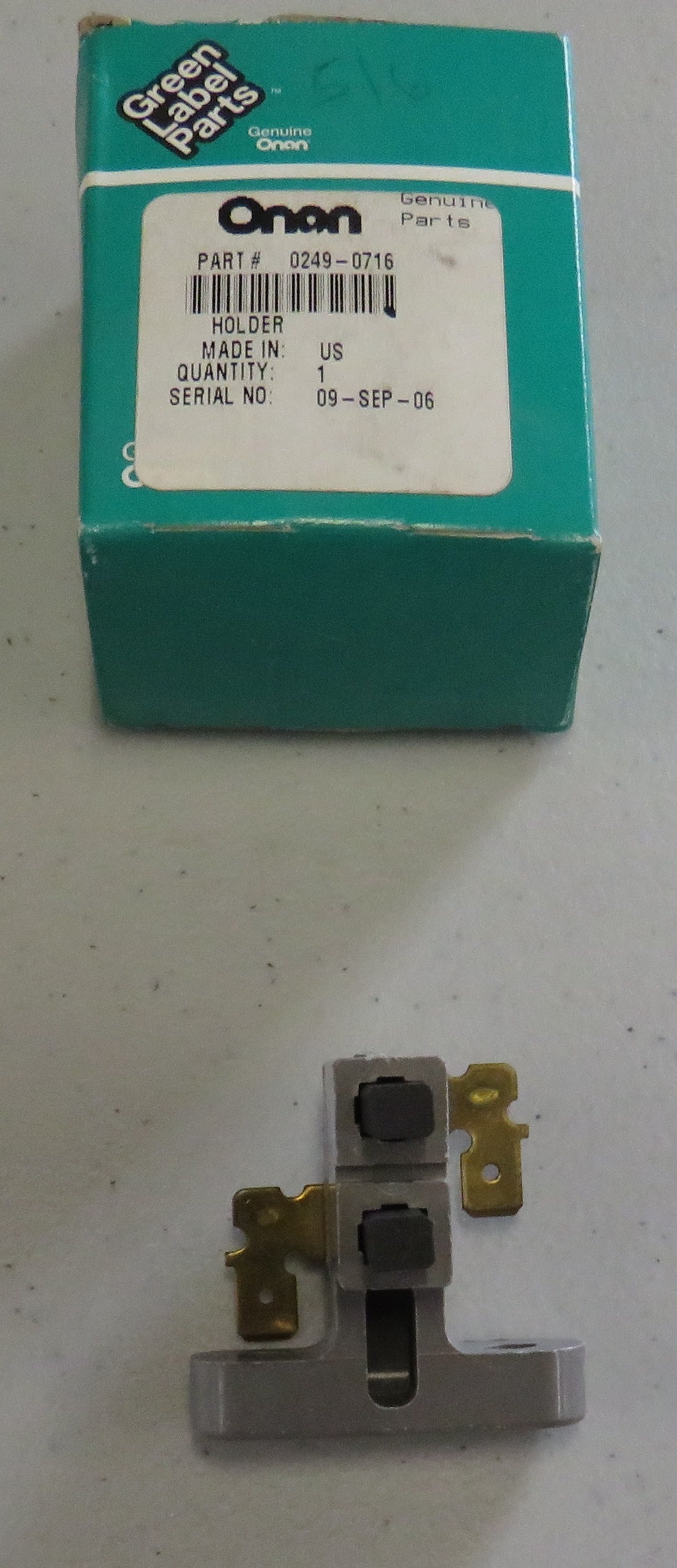 249-0716 Onan 249-0716 Brush Holder Assembly 1/23/2026 THIS PART IS IN STOCK 1/23/2026