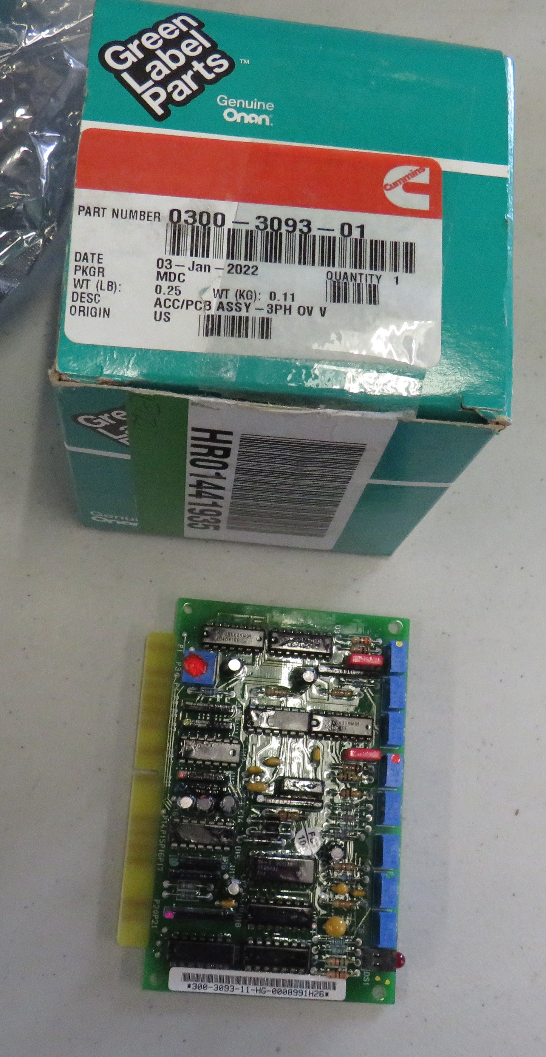 Onan 300-3093-01 PCB Assembly 3PH OV V 2/3/2026 THIS PART IS IN STOCK 2/3/2026