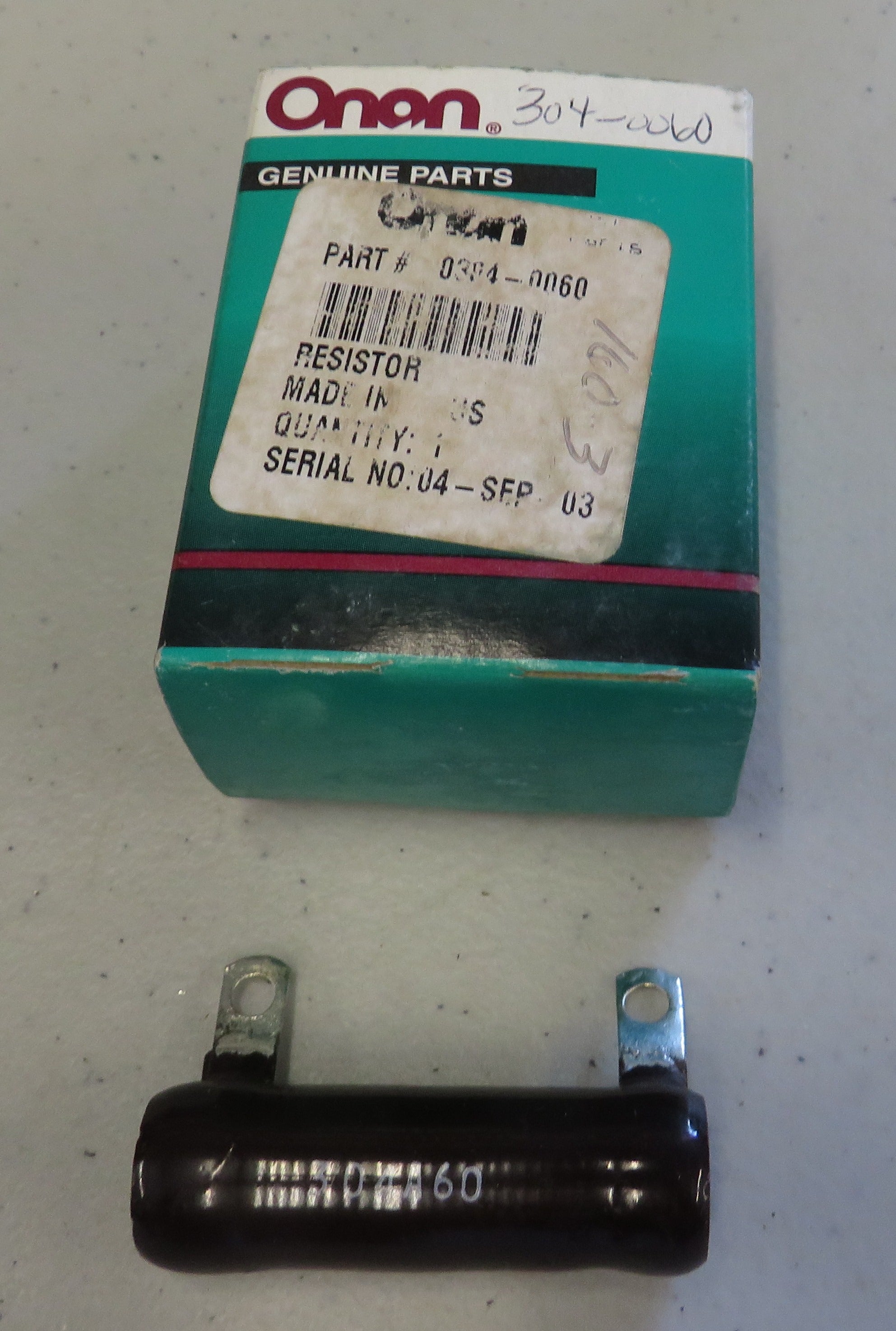 304-0060 Onan Fixed Resistor For CCK/CCKA Industrial Engine (Spec A-J) 2/10/2026 THIS PART IS IN STOCK as of 2/10/2026