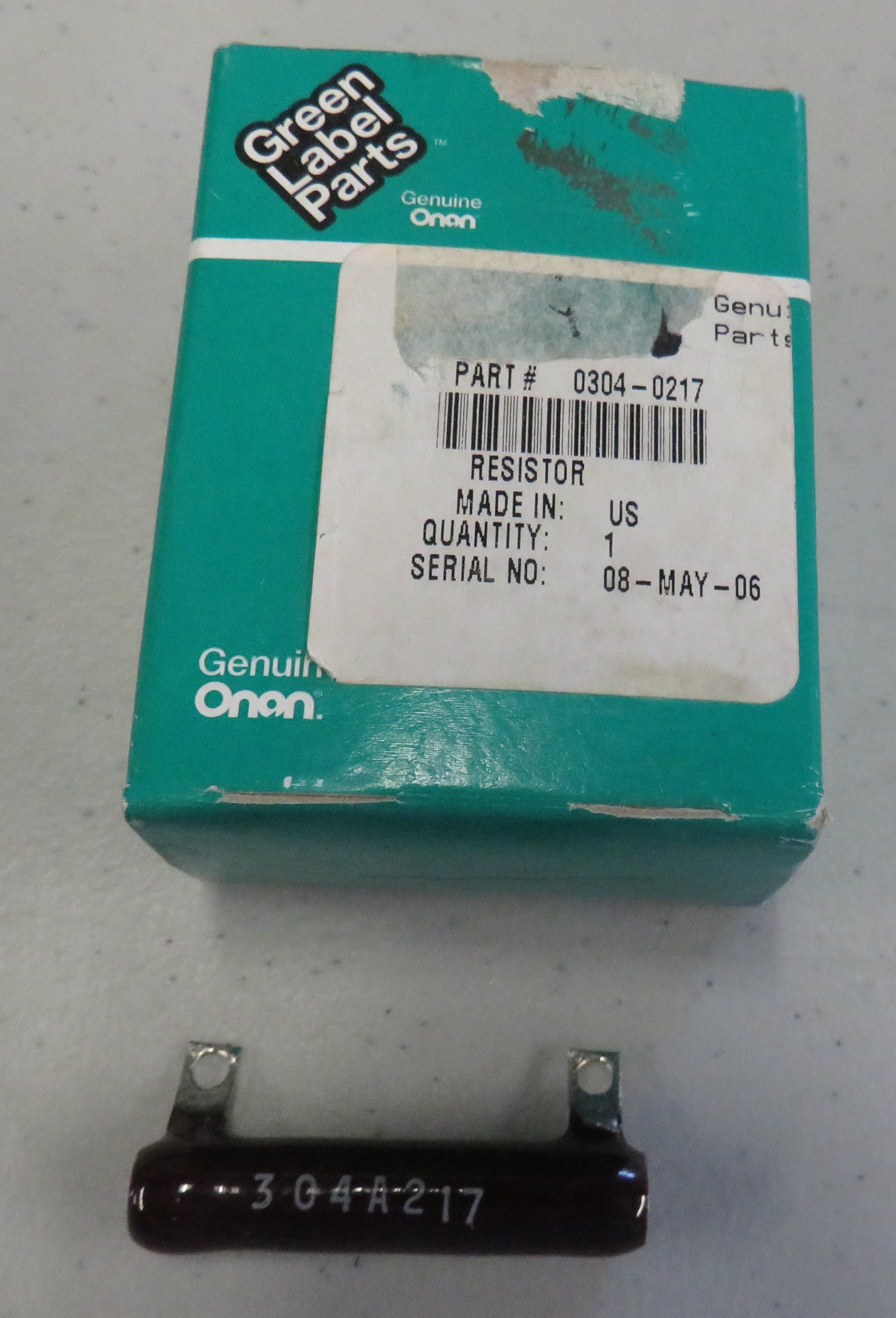 304-0217 Onan Fixed Resistor for RV and Industrial Generator Parts HDKAJ/HDKAK/HDKAT (Spec A-H & Spec A-E) 1/30/2026 THIS PART IS IN STOCK as of 1/30/2026