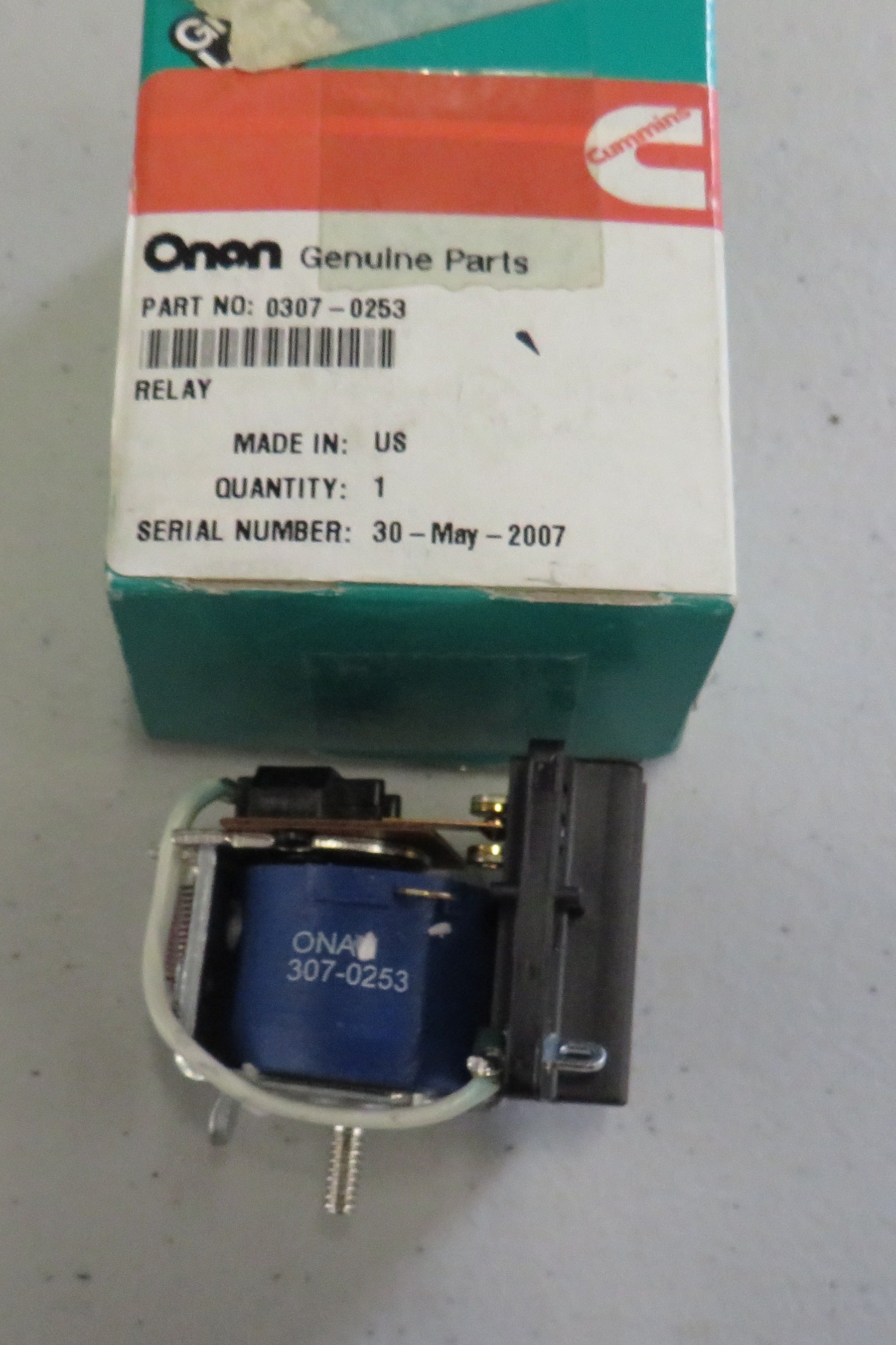 307-0253 Onan Relay (OBSOLETE) for 10 CCK & CCKB Genset (Spec A-E) 1/23/2026 THIS PART IS IN STOCK as of 1/23/2026
