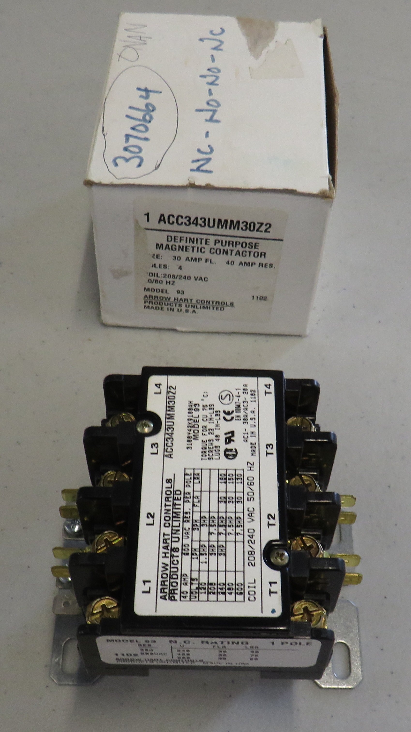 307-0664 Onan 307-0664 Contractor Start Pilot Relay Interposing Generator For OT 800 AMP Transfer Switch Spec A-R 2/3/2026 THIS PART IS IN STOCK 2/3/2026