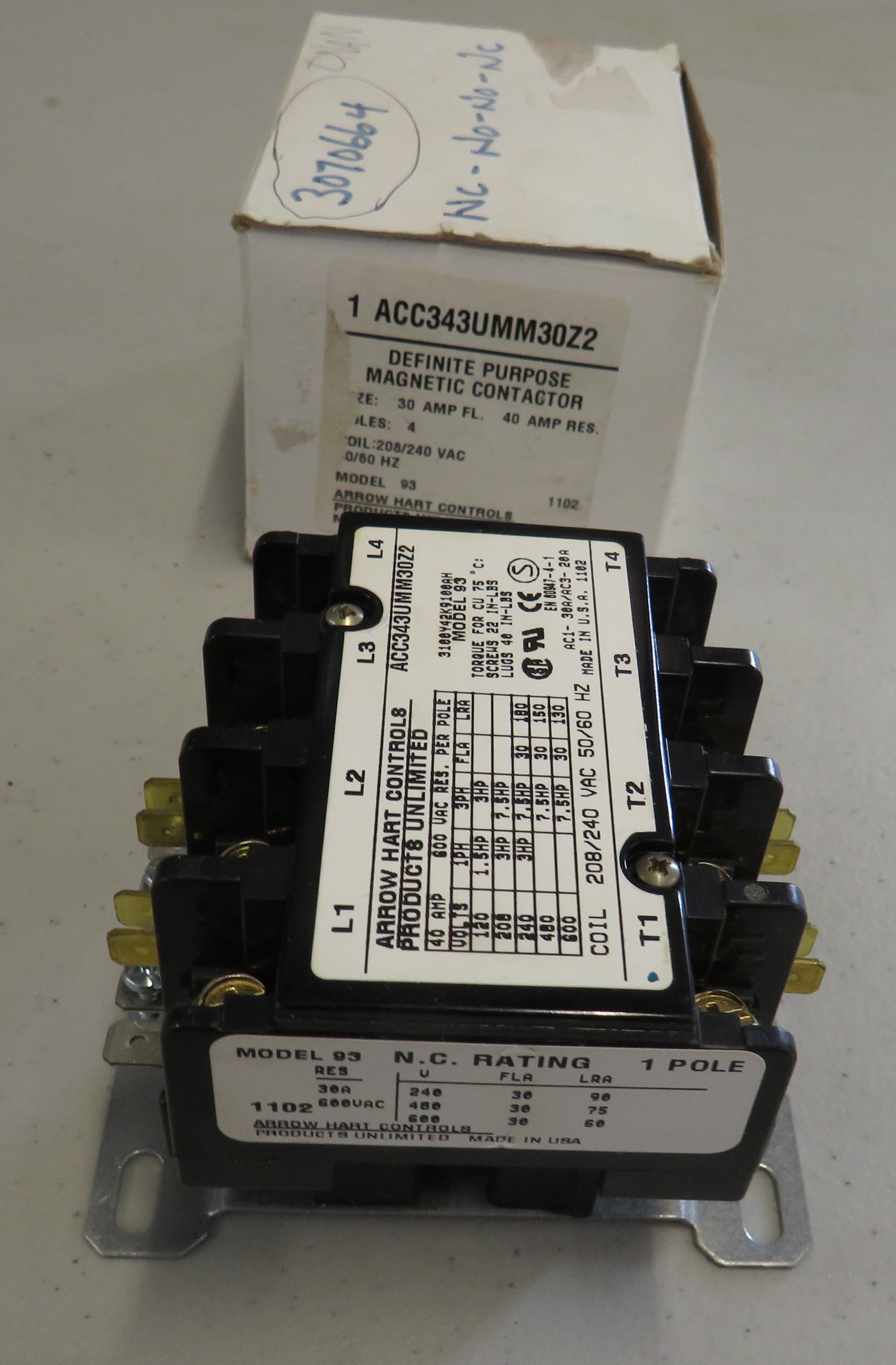 307-0664 Onan 307-0664 Contractor Start Pilot Relay Interposing Generator For OT 800 AMP Transfer Switch Spec A-R 2/3/2026 THIS PART IS IN STOCK 2/3/2026