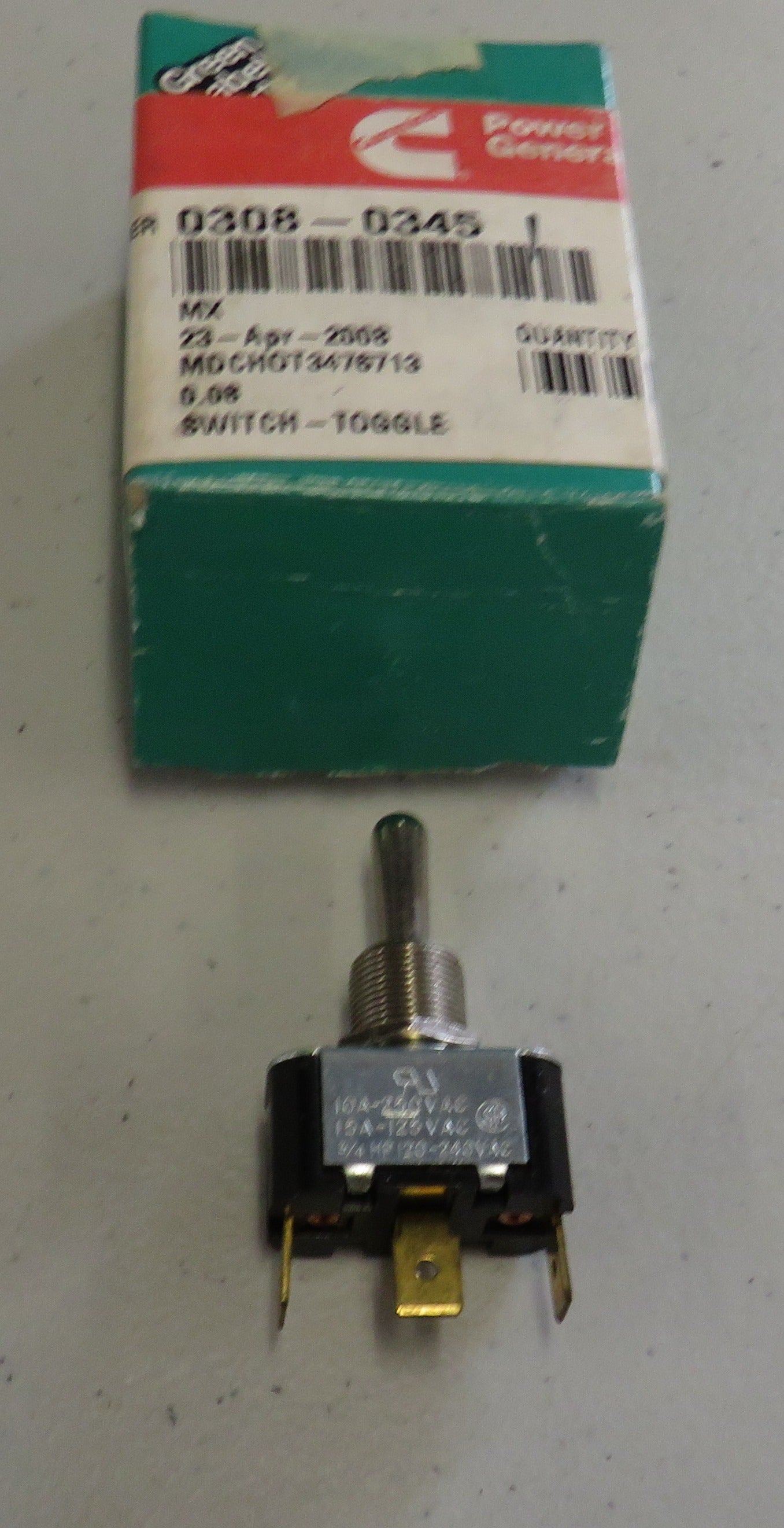 308-0345 Onan 308-0345 Toggle Switch 1/23/2026 THIS PART IS IN STOCK 1/23/2026