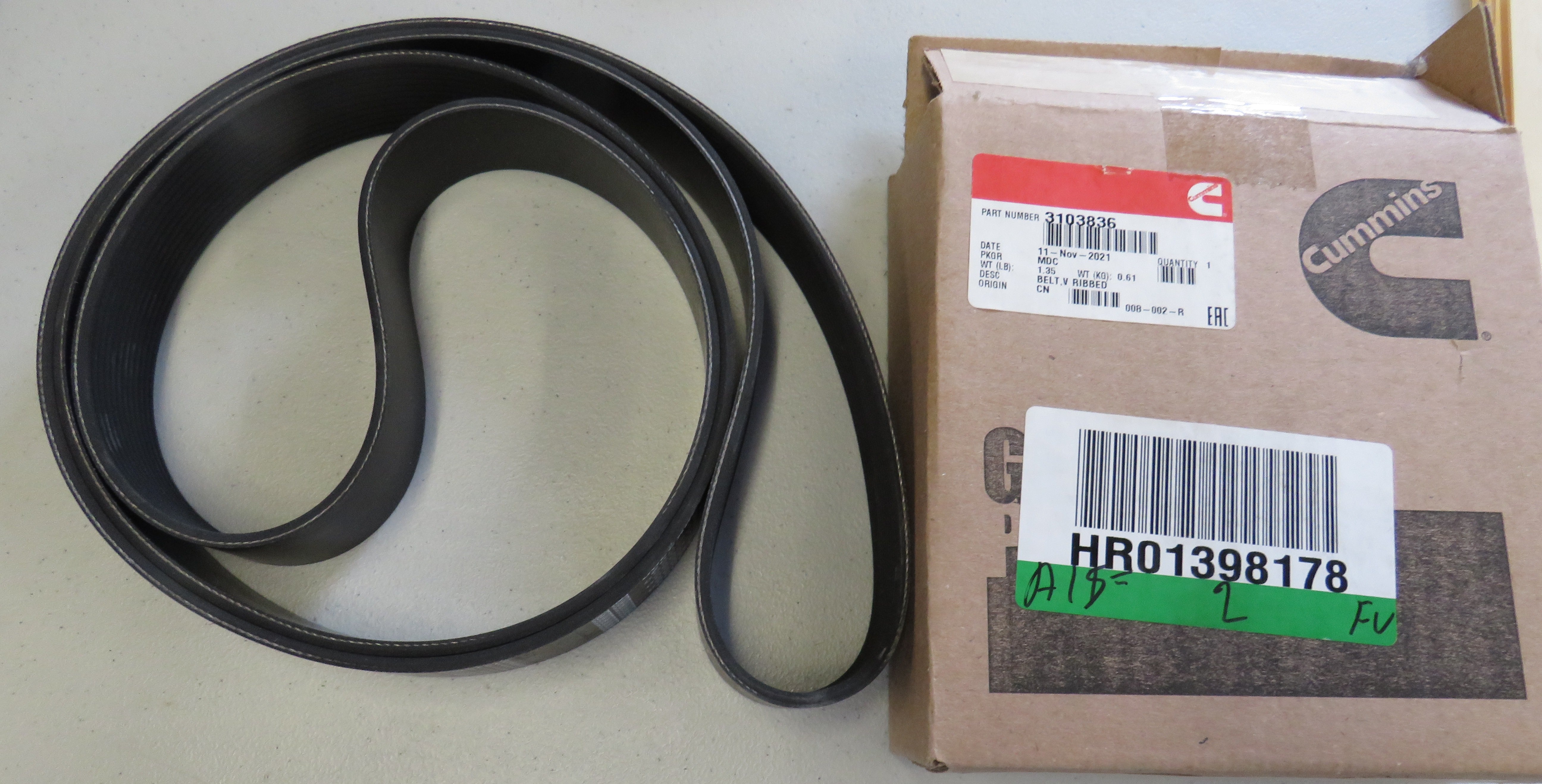 3103836 Cummins 3103836 V-Ribbed Belt K12 1 21/32