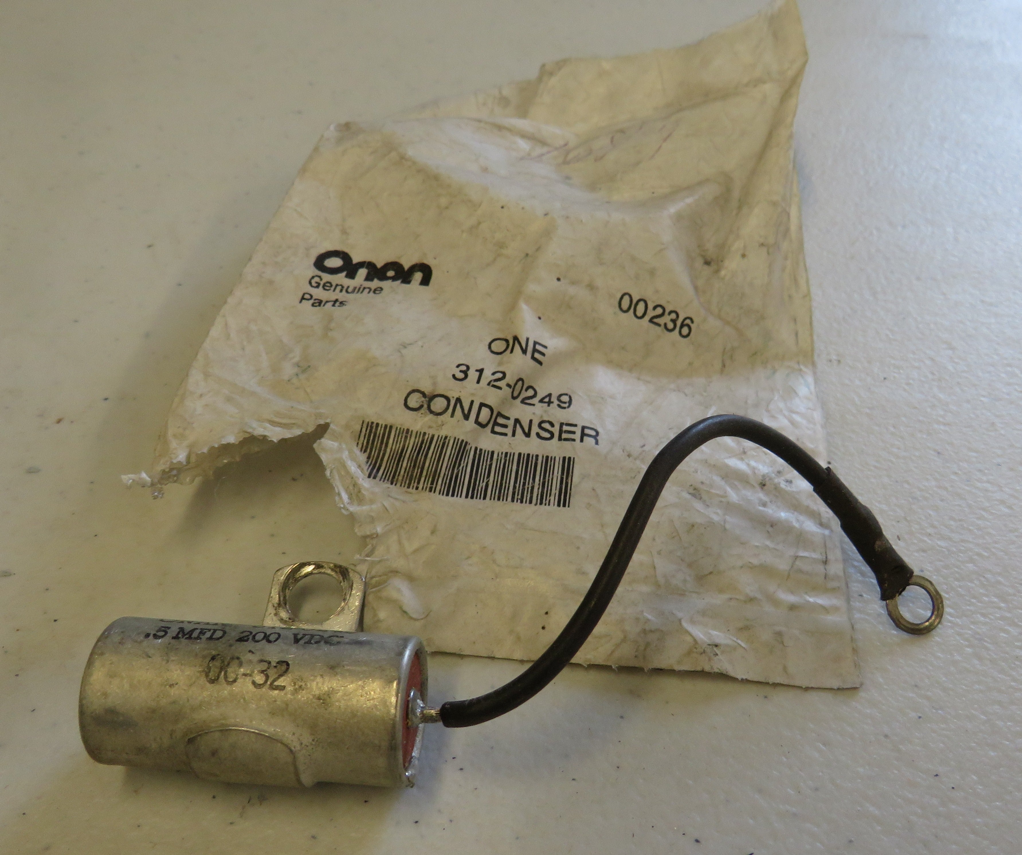 312-0249 Onan Condenser 2/24/2026 THIS PART IS IN STOCK as of 2/24/2026