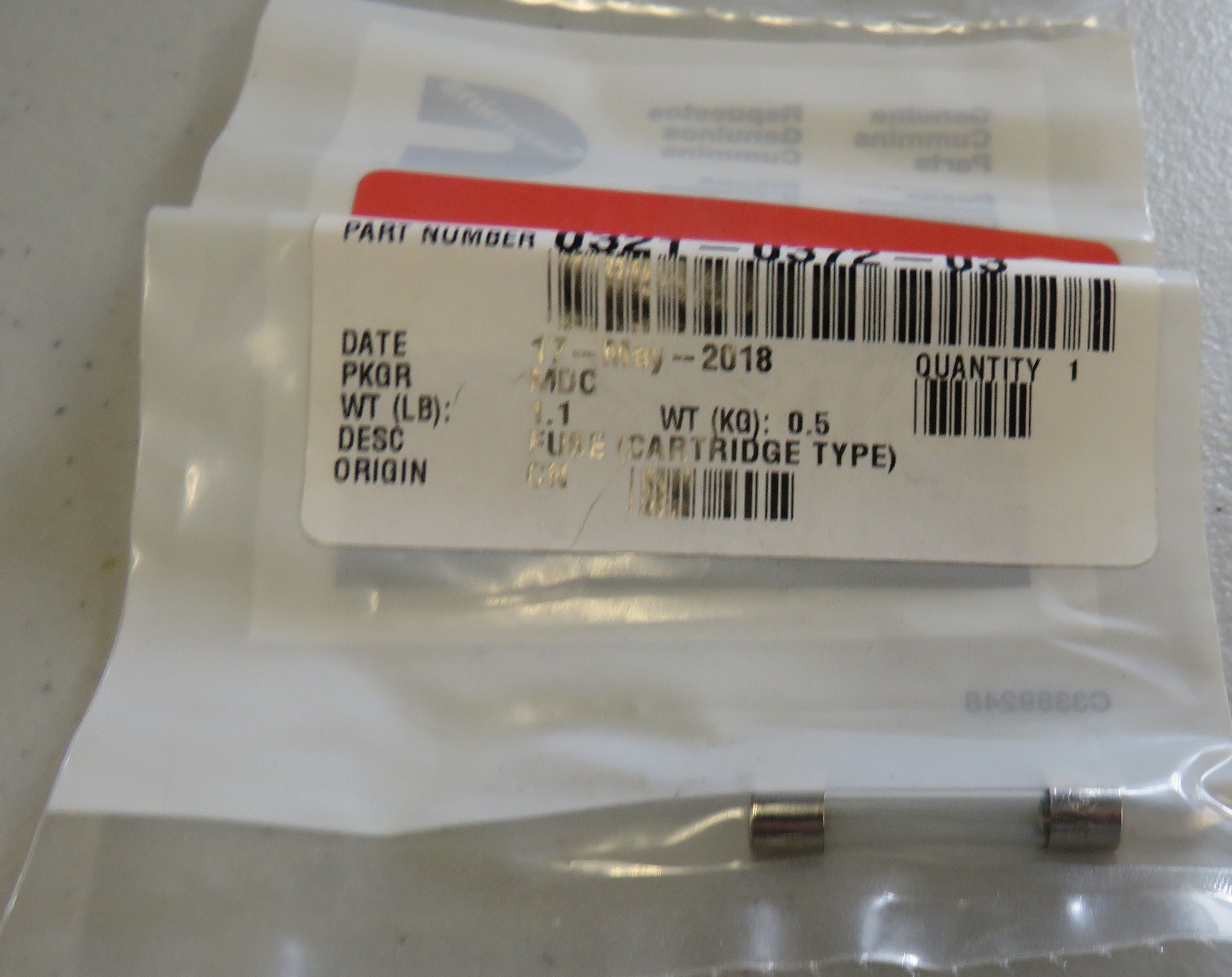 321-0372-03 Onan 321-0372-03 Fuse (Cartridge Type) 1/29/2026 THIS PART IS IN STOCK 1/29/2026