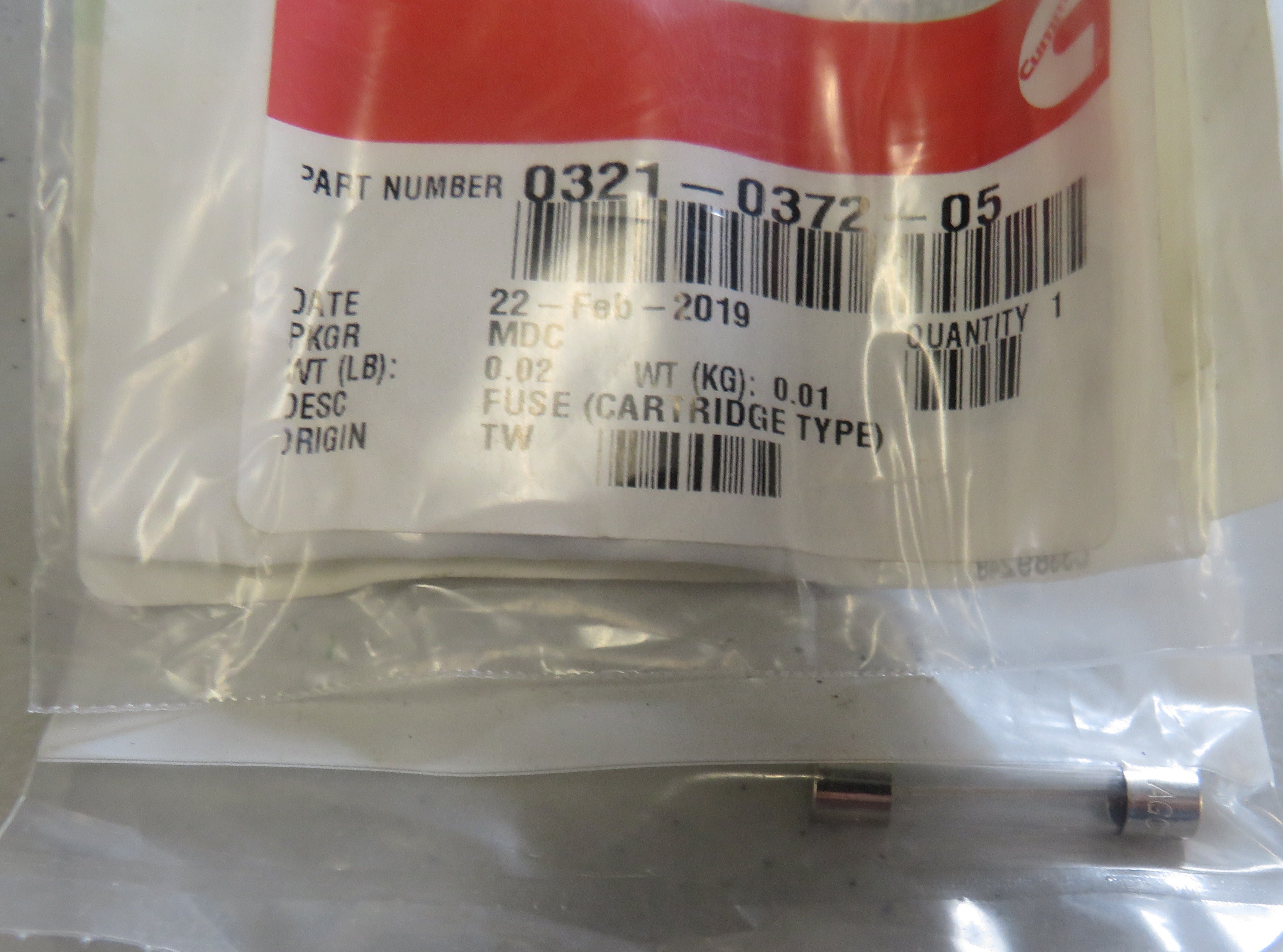 321-0372-05 Onan 321-0372-05 Fuse (Cartridge Type) 1/29/2026 THIS PART IS IN STOCK 1/29/2026