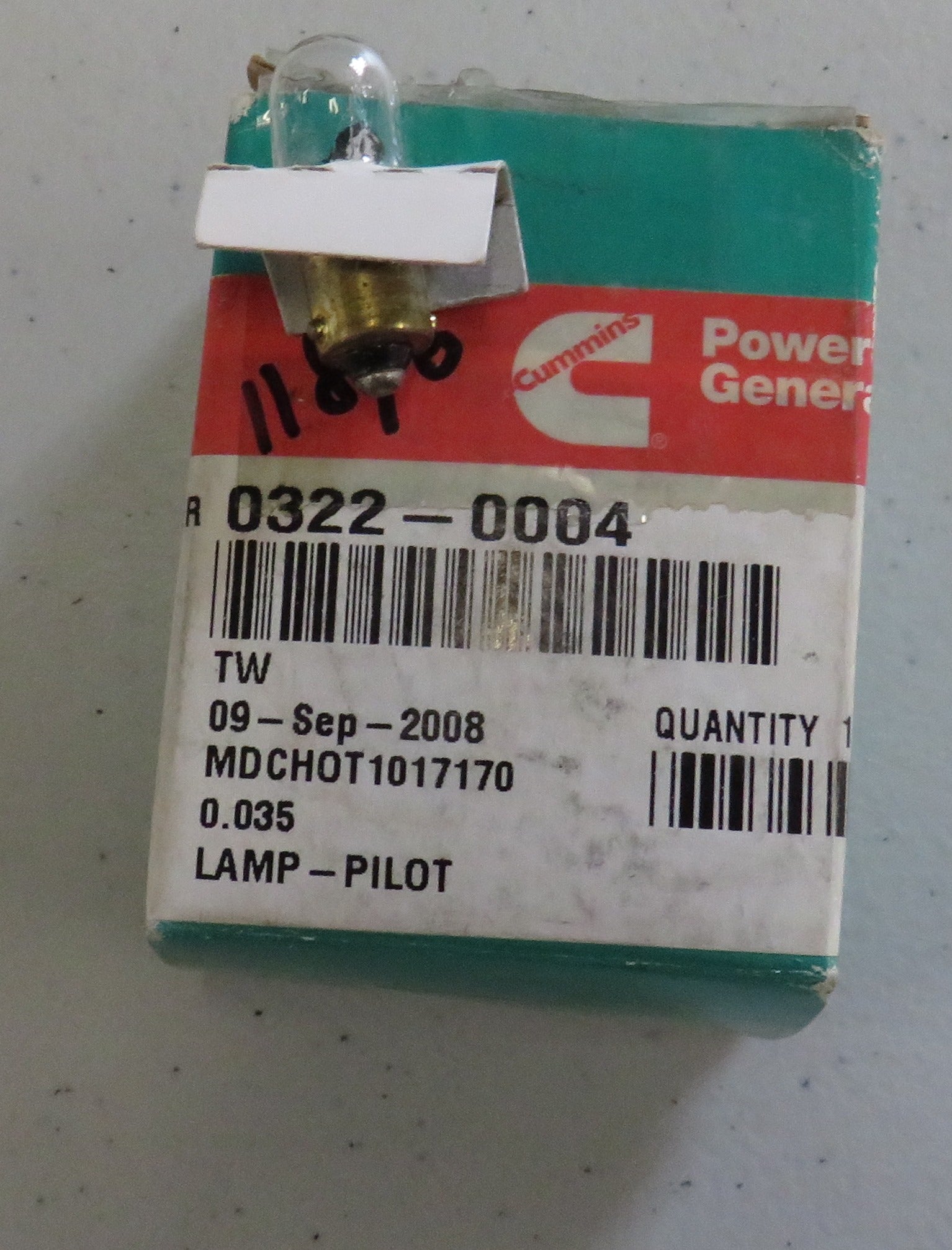 322-0004 Onan 322-0004 Pilot Indicator Lamp (Bulb) 1/23/2026 THIS PART IS IN STOCK 1/23/2026