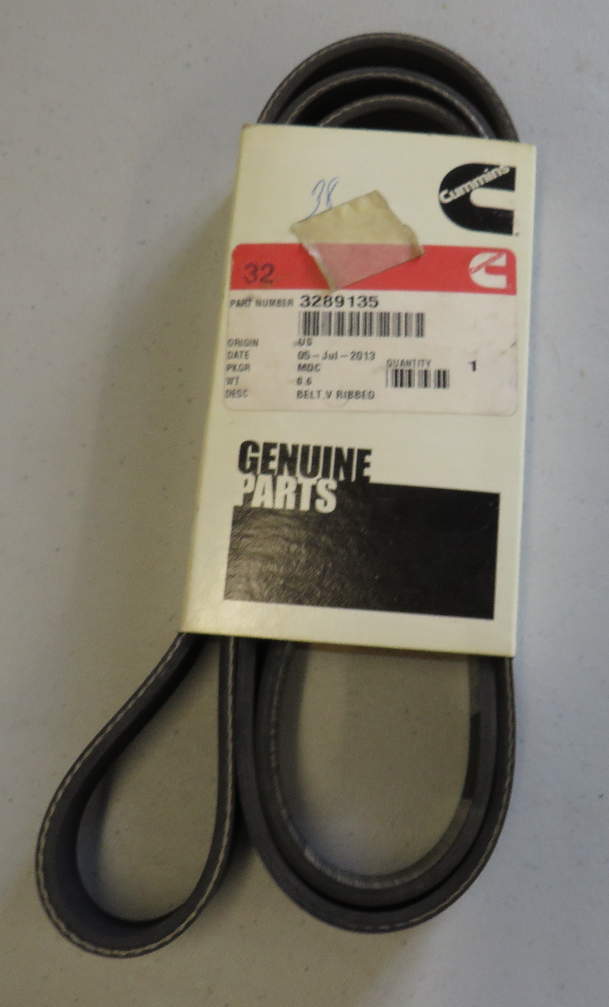 3289135 Cummins Serpentine Belt, Ribbed V-Belt 2/5/2026 THIS PART IS IN STOCK 2/5/2026