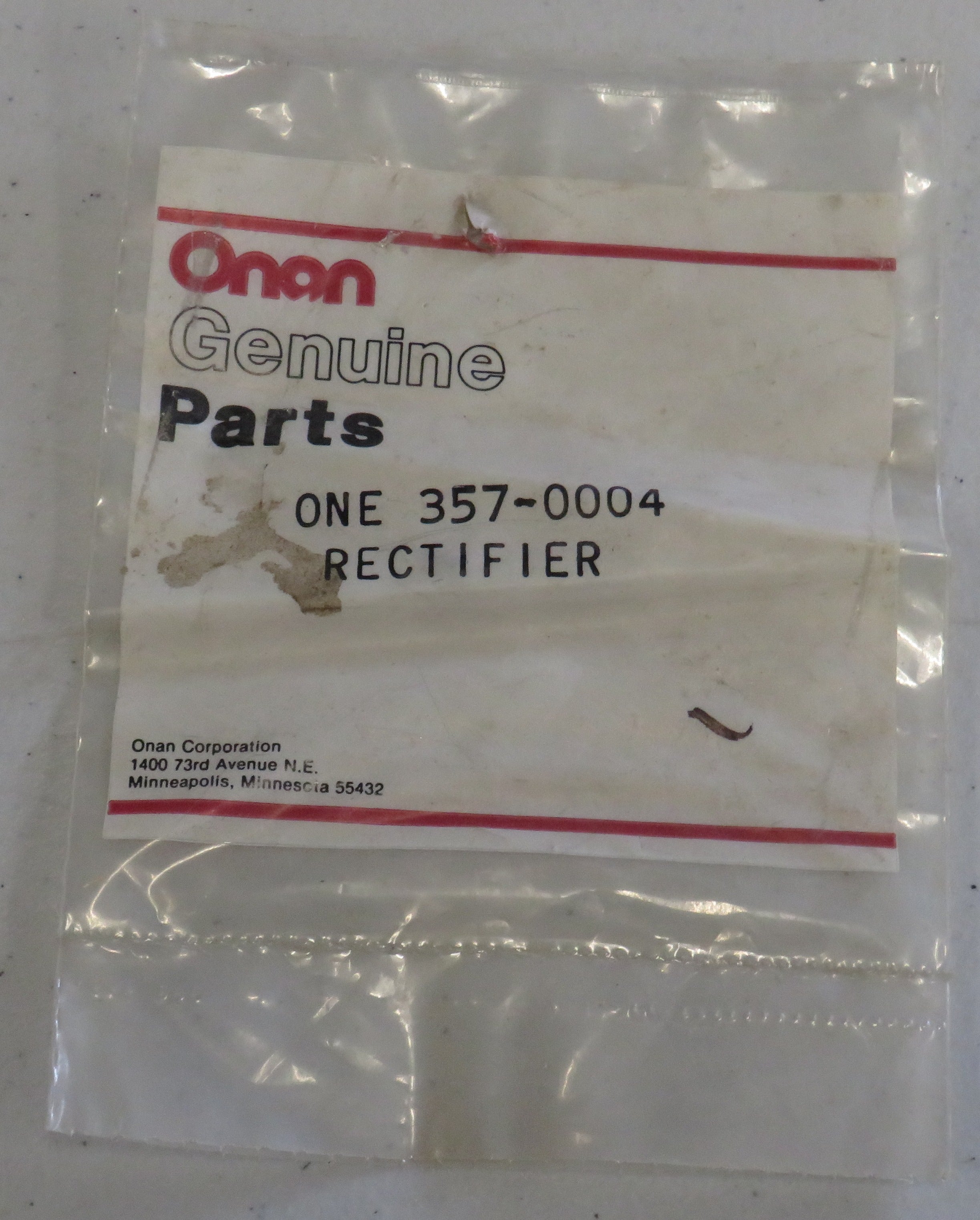 357-0004 Onan Silicon Rectifier 2/5/2026 THIS PART IS IN STOCK as of 2/5/2026