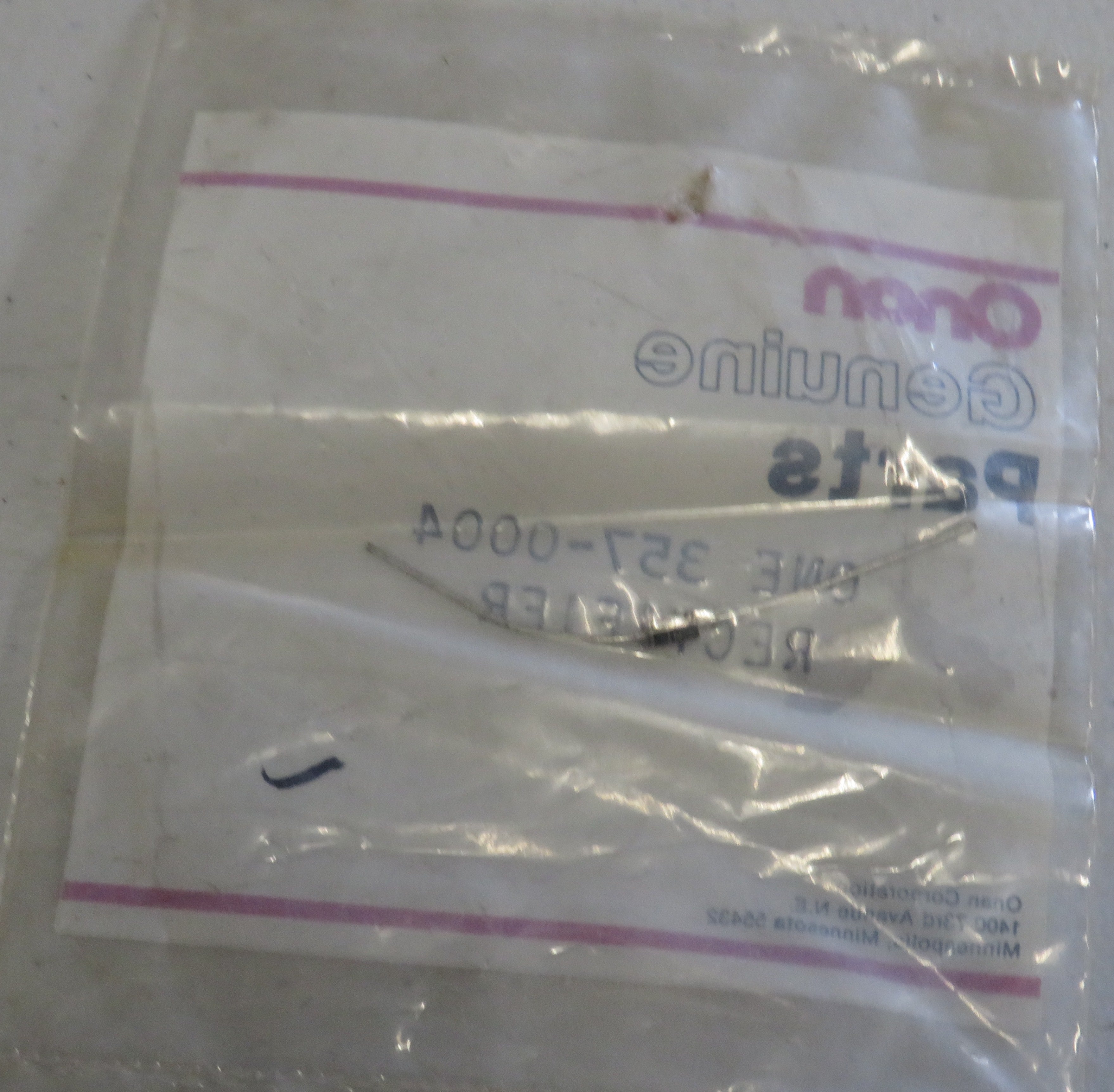357-0004 Onan Silicon Rectifier 2/5/2026 THIS PART IS IN STOCK as of 2/5/2026