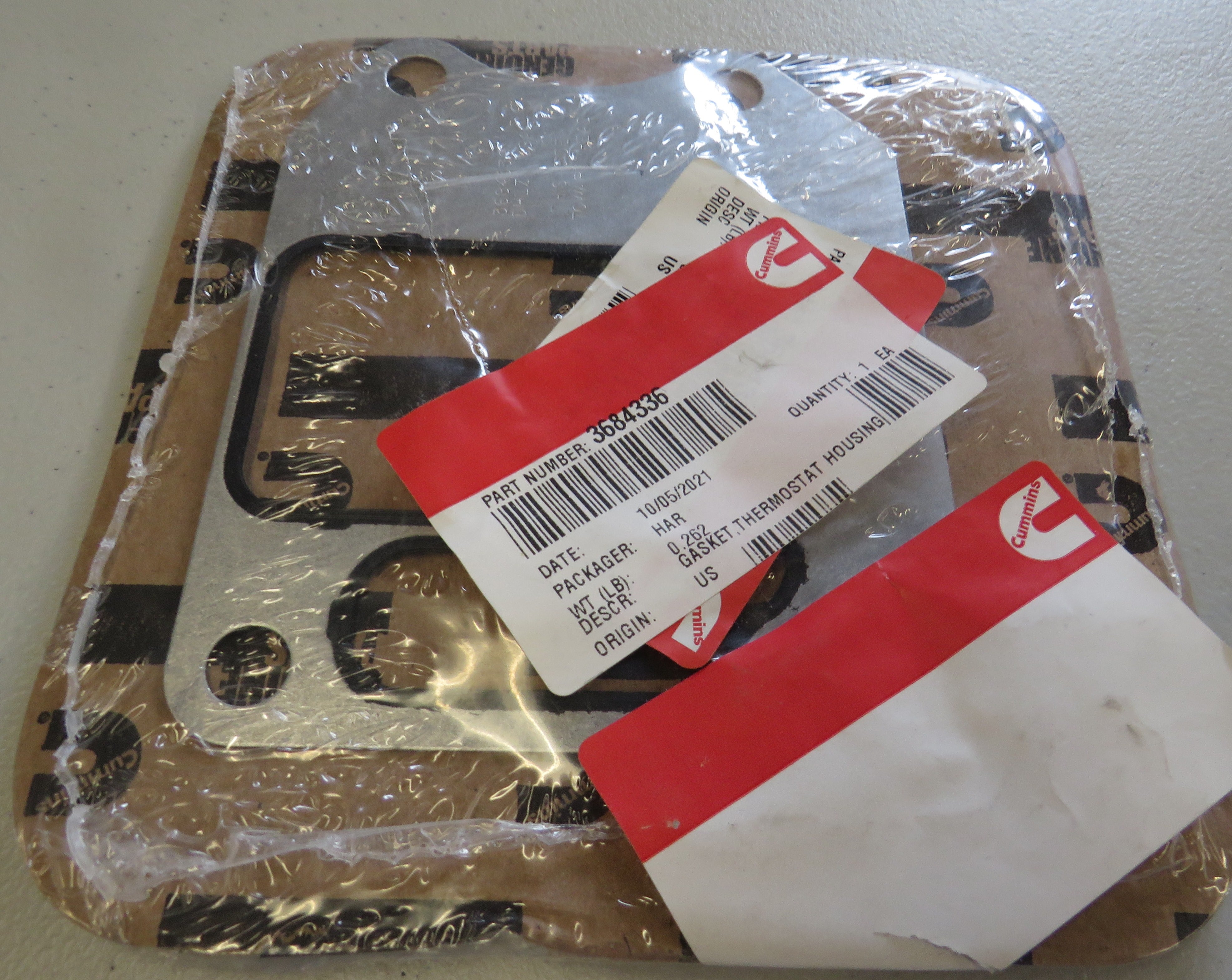 3684336 Cummins 3684336 Thermostat Housing Cover Gasket 1/29/2026 THIS PART IS IN STOCK 1/29/2026