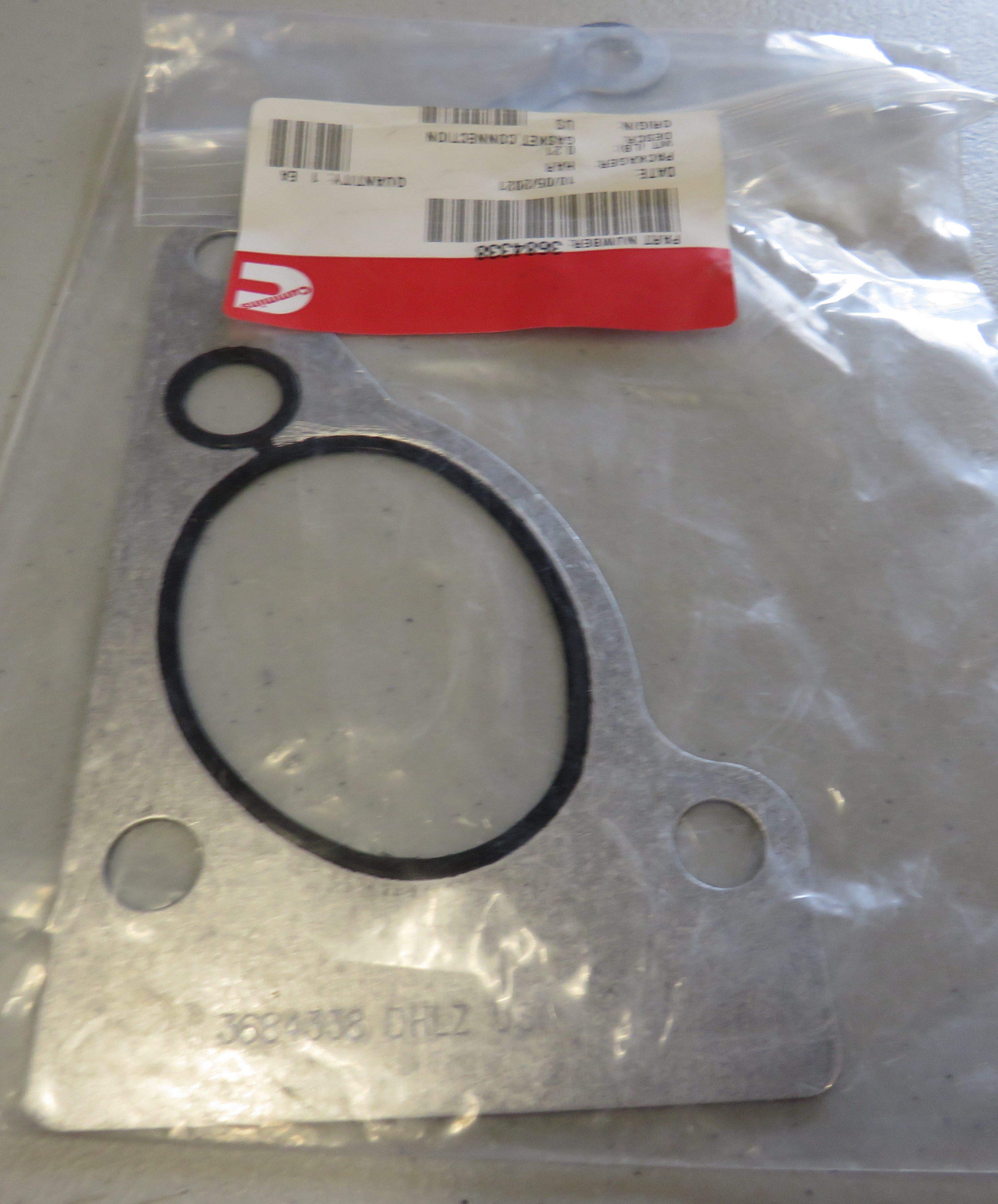 3684338 Cummins 3684338 Connection Gasket 1/29/2026 THIS PART IS IN STOCK 1/29/2026