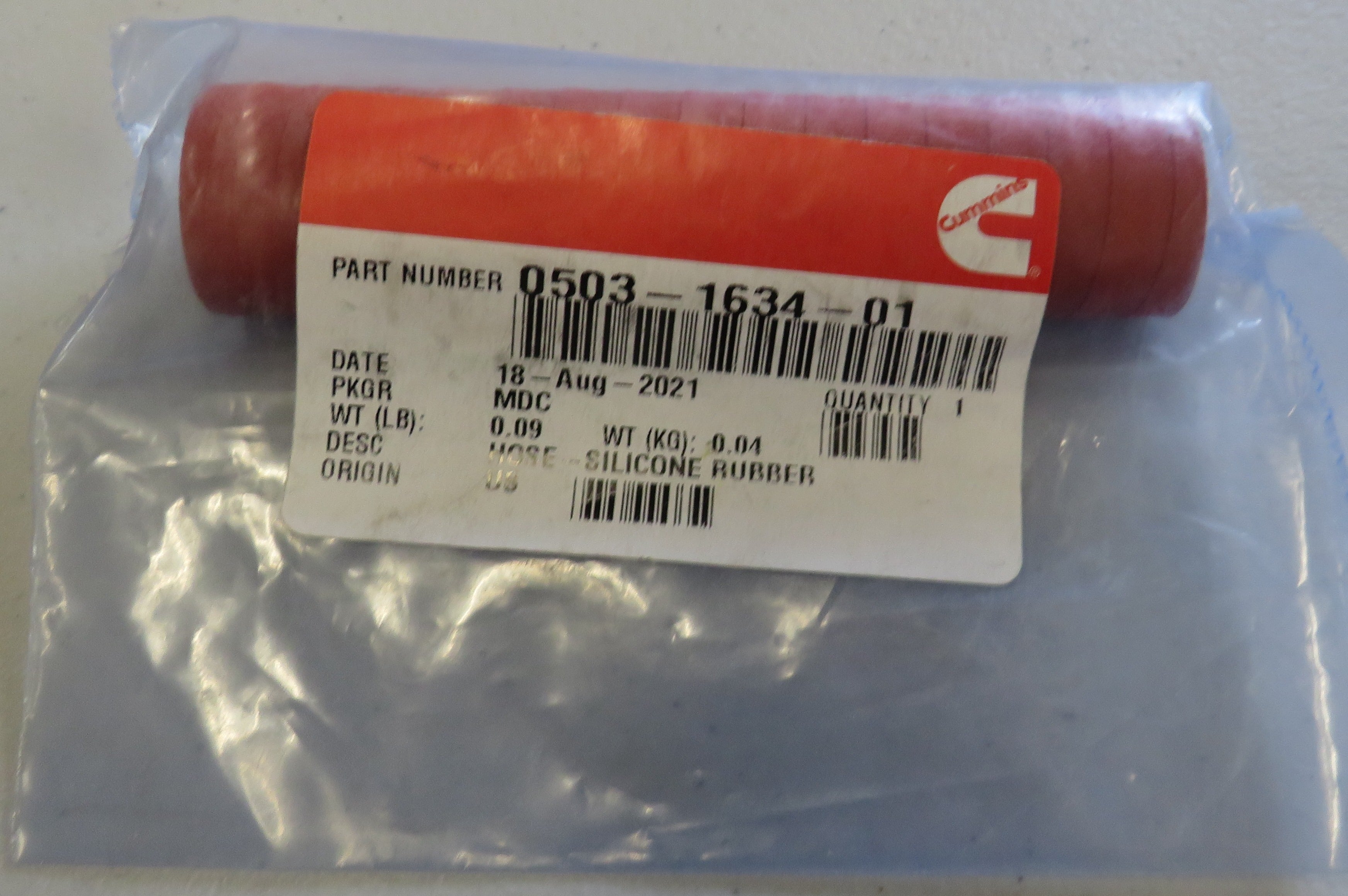 503-1634-01 Onan 503-1634-01 Silicone Rubber Hose 2/5/2026 THIS PART IS IN STOCK 2/5/2026