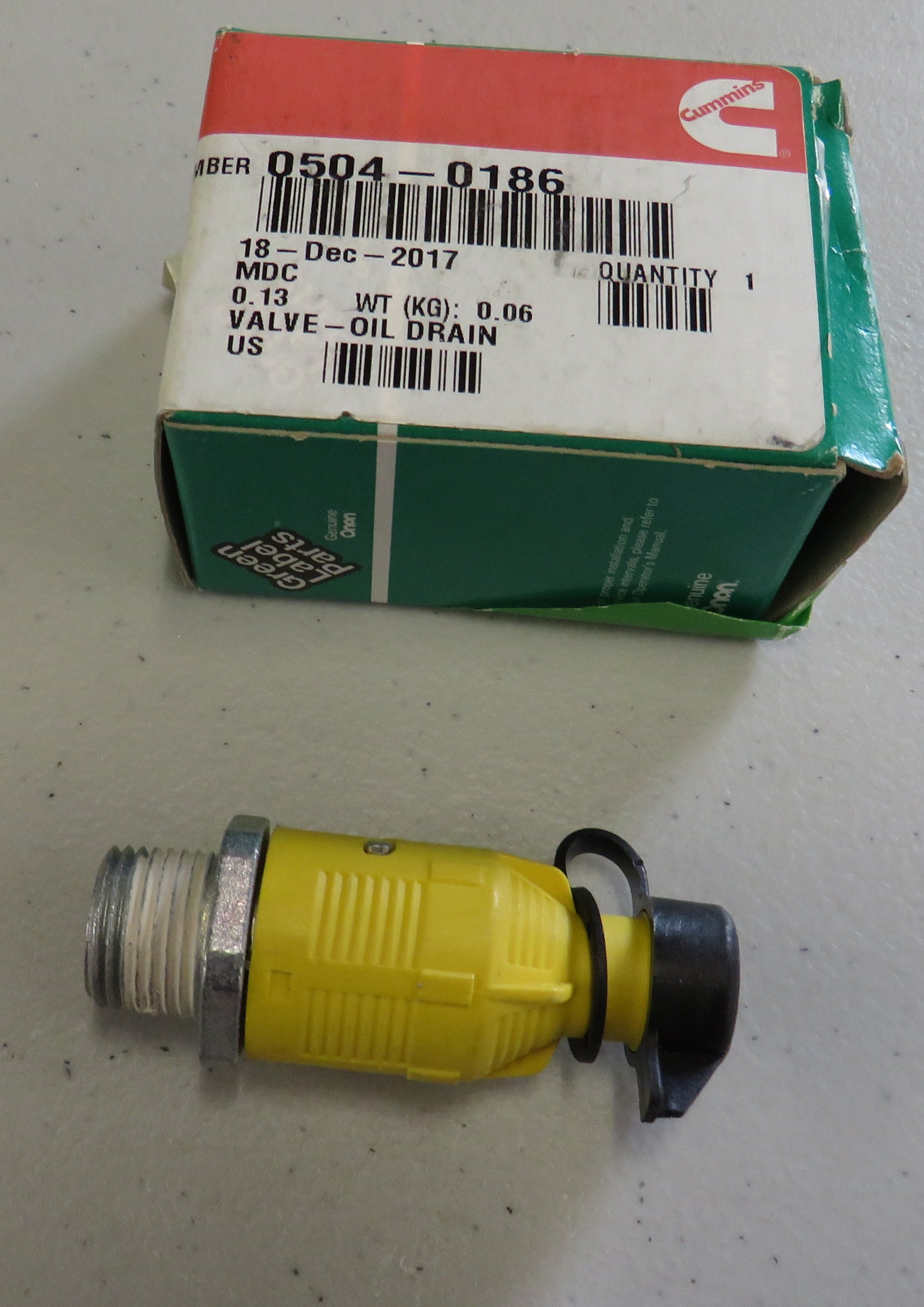 504-0186 Onan 504-0186 Oil Drain Valve Genuine Parts OBSOLETE 1/23/2026 THIS PART IS IN STOCK 1/23/2026