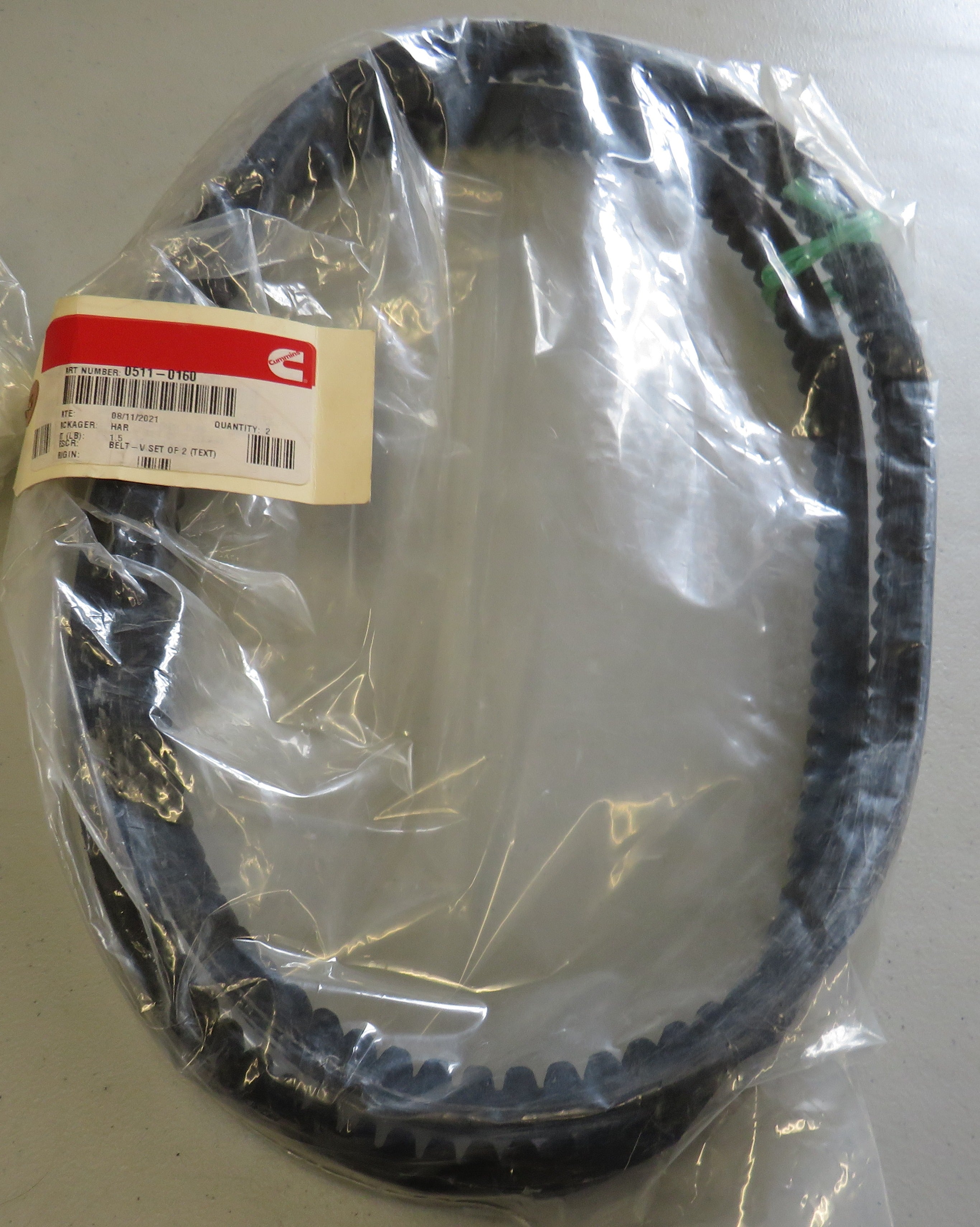 511-0160 Onan 511-0160 V-Belt (Set of 2)  2/5/2026 THIS PART IS IN STOCK 2/5/2026