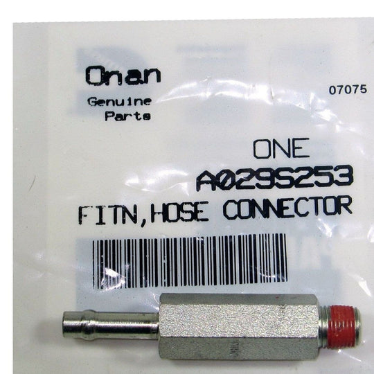 Onan A029S253 Hose Fuel Line Adapter Connector Fitting 10/29/2025 THIS PART IS IN STOCK 10/29/2025