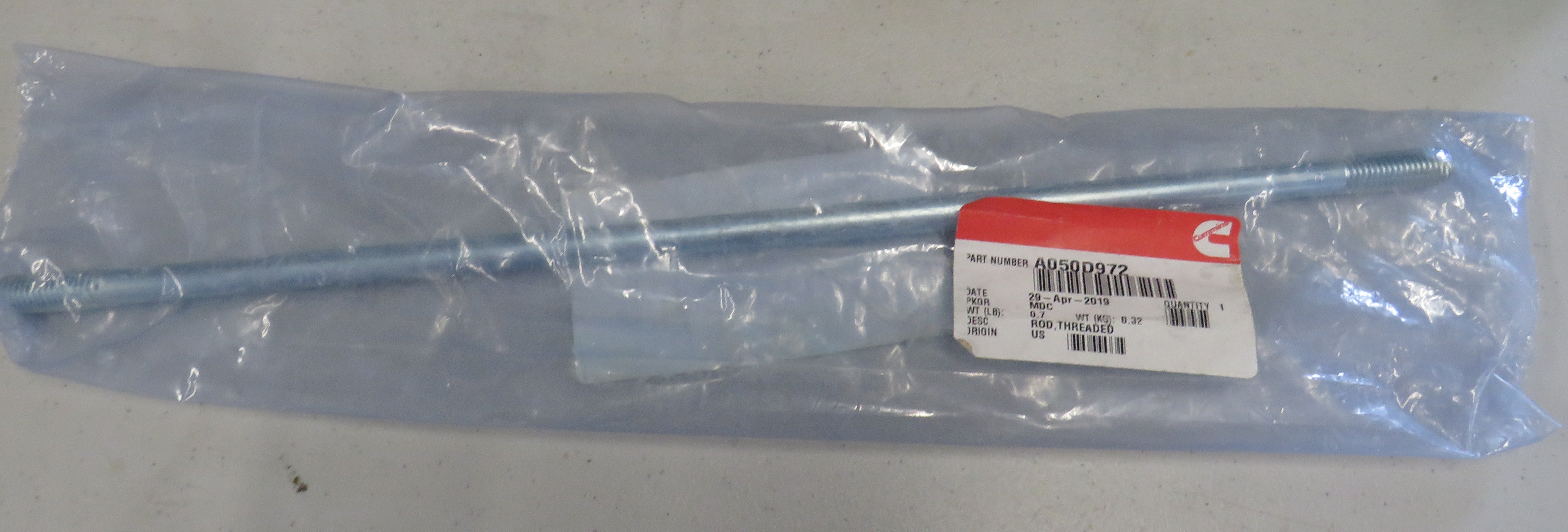 A050D972 Onan A050D972 Threaded Rod 2/3/2026 THIS PART IS IN STOCK 2/3/2026