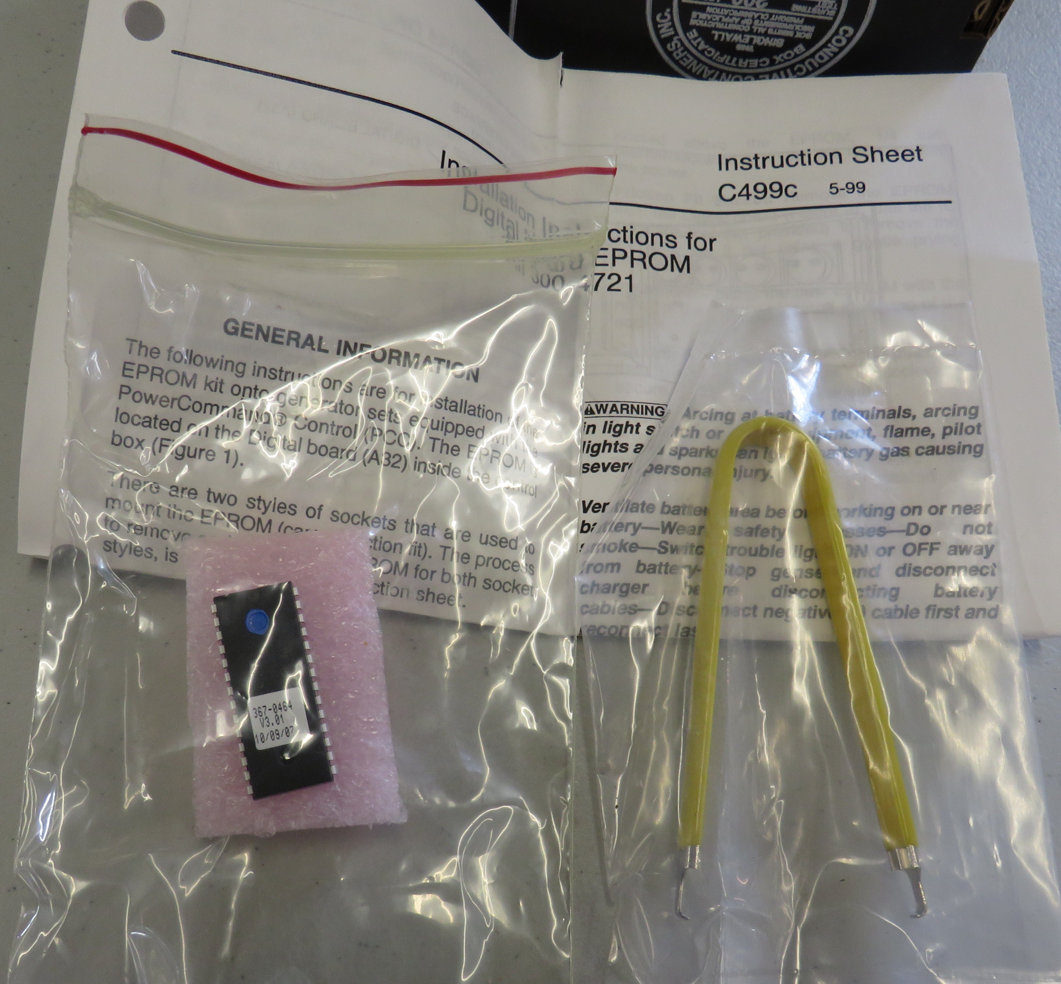 300-4721-08 Onan 300-4721-08 Cummins Power Command Controller Erasable Programmable Read Only Memory Kit (EPROM) Language Chip Kit 12V OBSOLETE 1/23/2026 THIS PART IS IN STOCK 1/23/2026