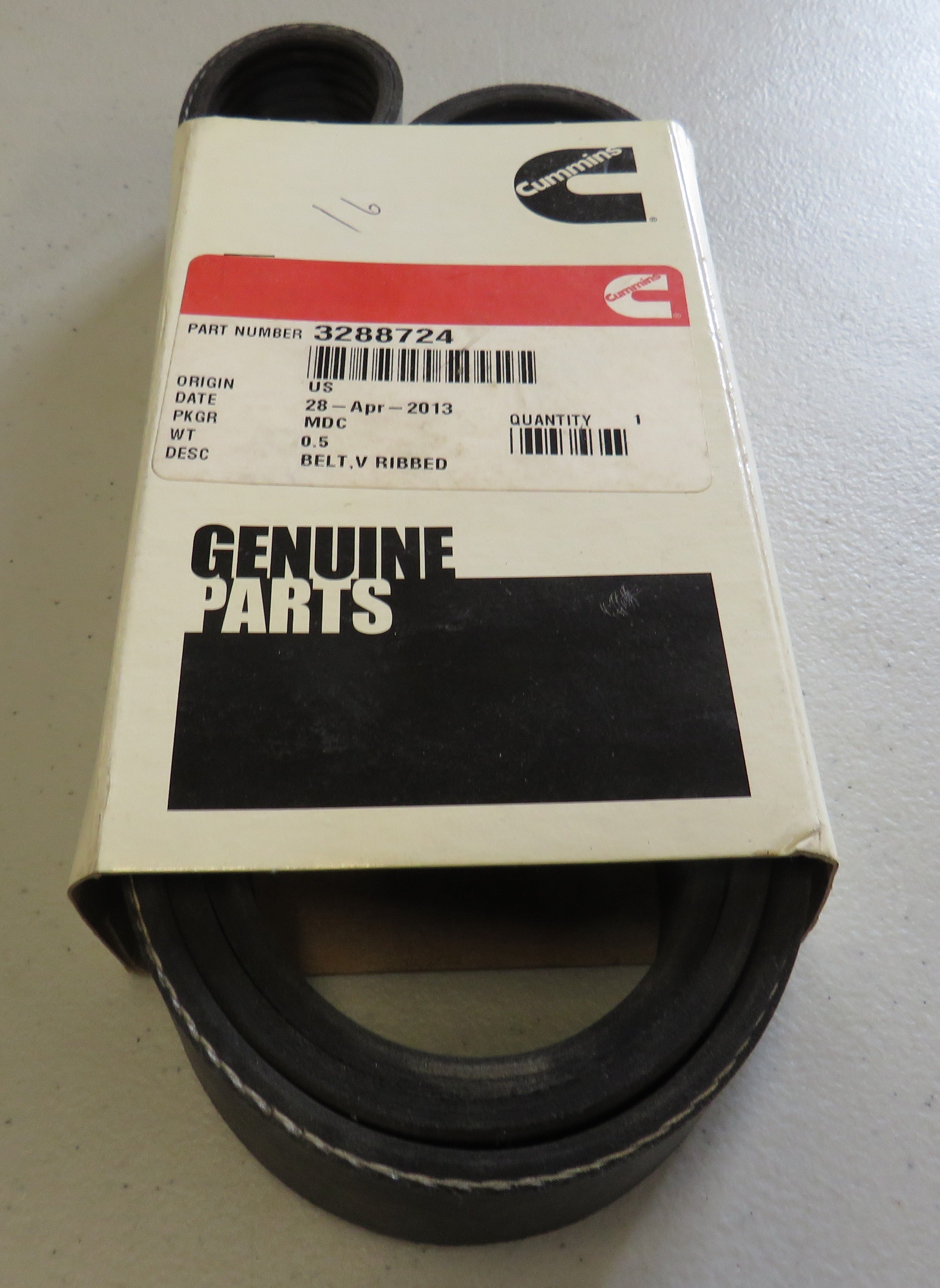 3288724 Cummins 3288724 Ribbed V-Belt 2/5/2026 THIS PART IS IN STOCK 2/5/2026