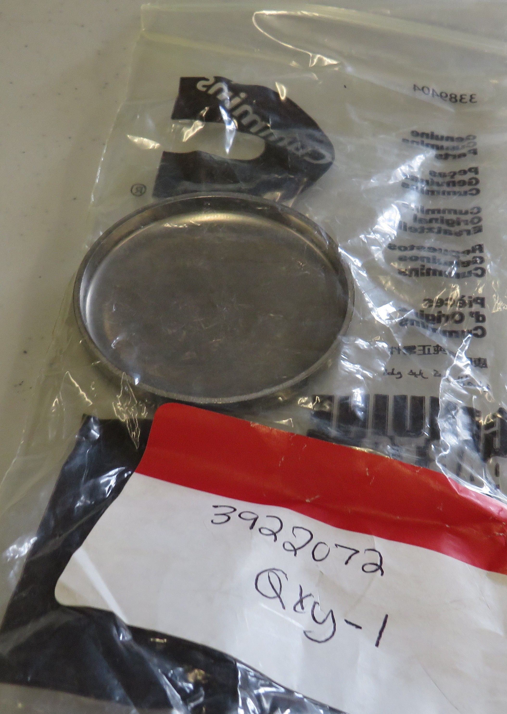 3922072 Cummins 3922072 Expansion Freeze Plug 4/13/2026 THIS PART IS IN STOCK 4/13/2026