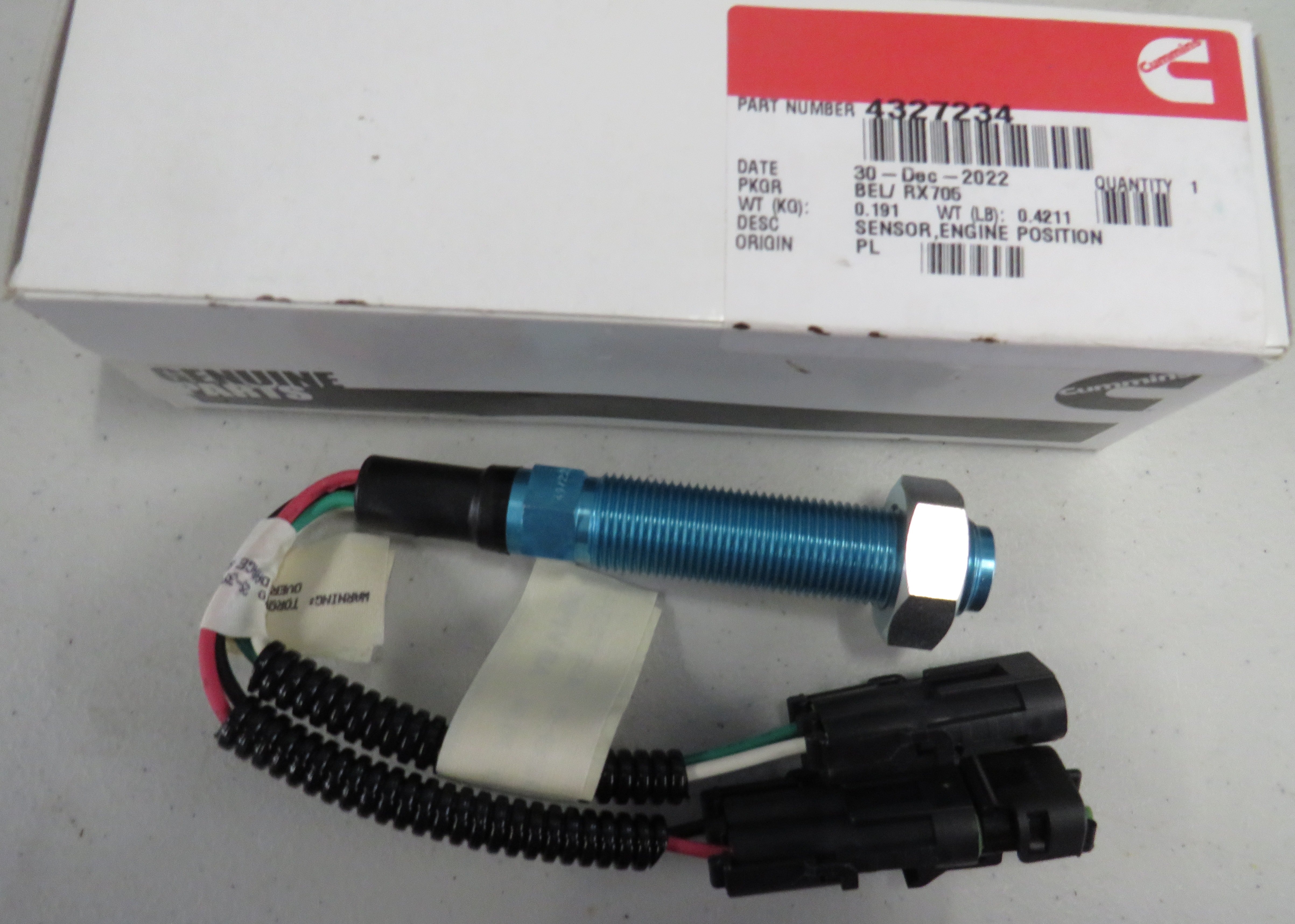 4327234 Cummins 4327234 Engine Speed Sensor OBSOLETE 2/3/2026 THIS PART IS IN STOCK 2/3/2026