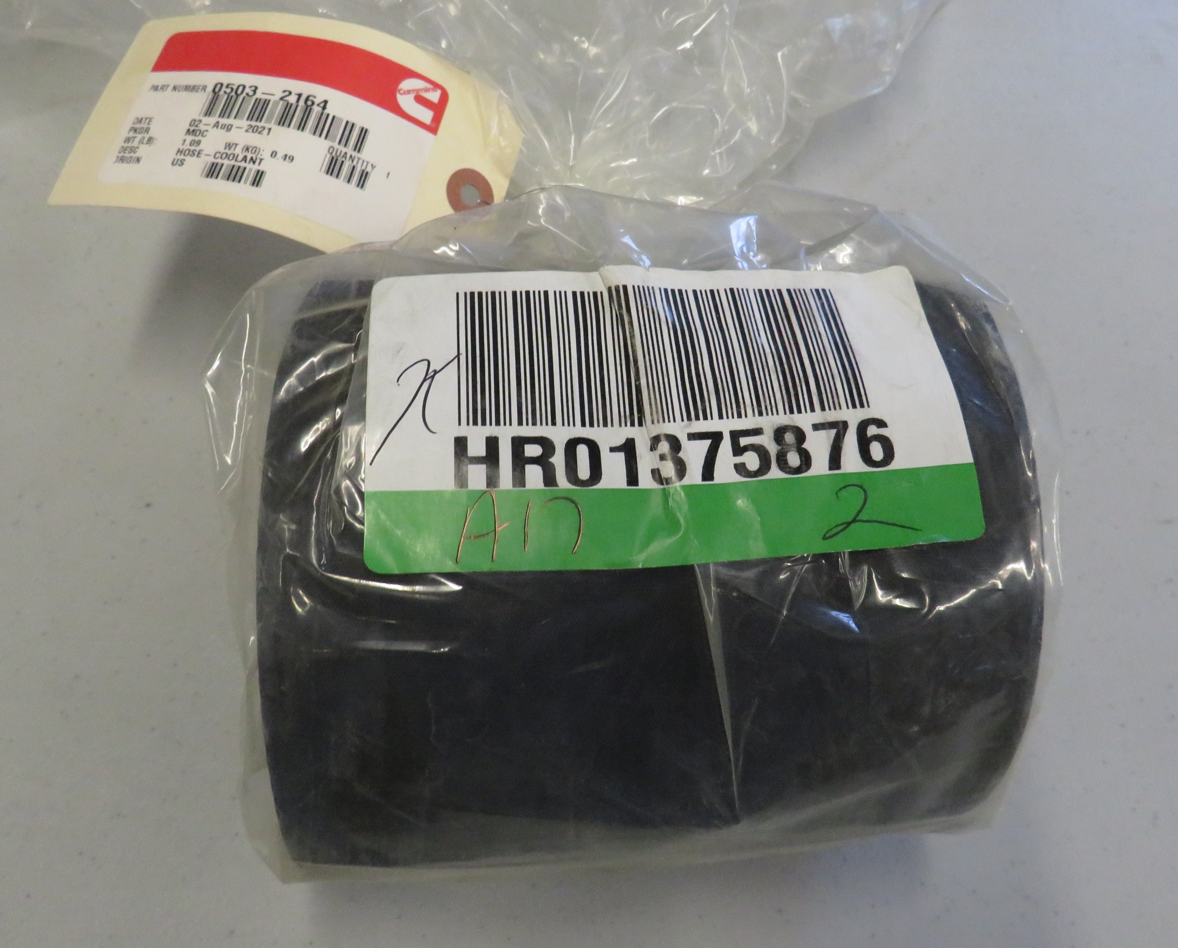 503-2164 Cummins 503-2164 Coolant Hose 1/30/2026 THIS PART IS IN STOCK 1/30/2026