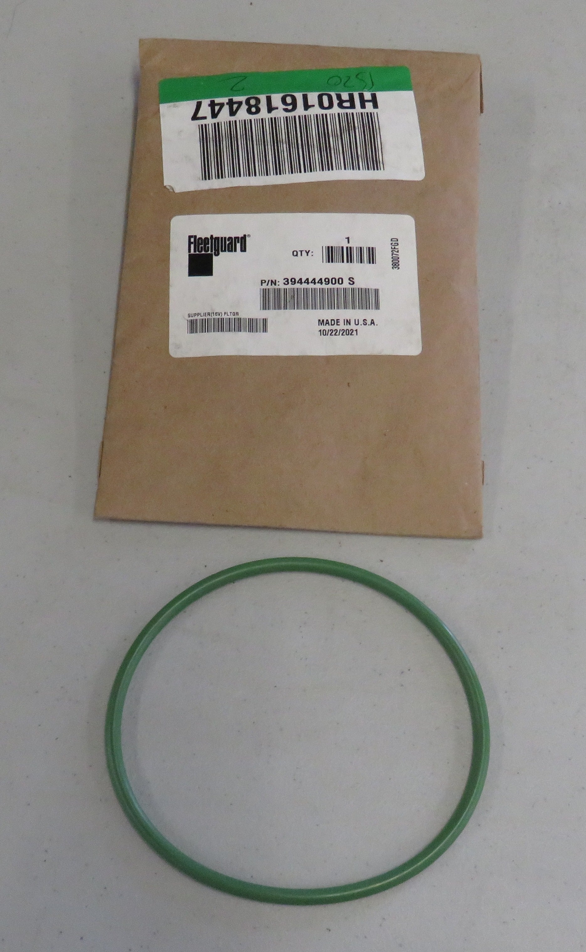394444900S Fleetguard 394444900 S Onan O-Ring (Green) 4/13/2026 THIS PART IS IN STOCK 4/13/2026