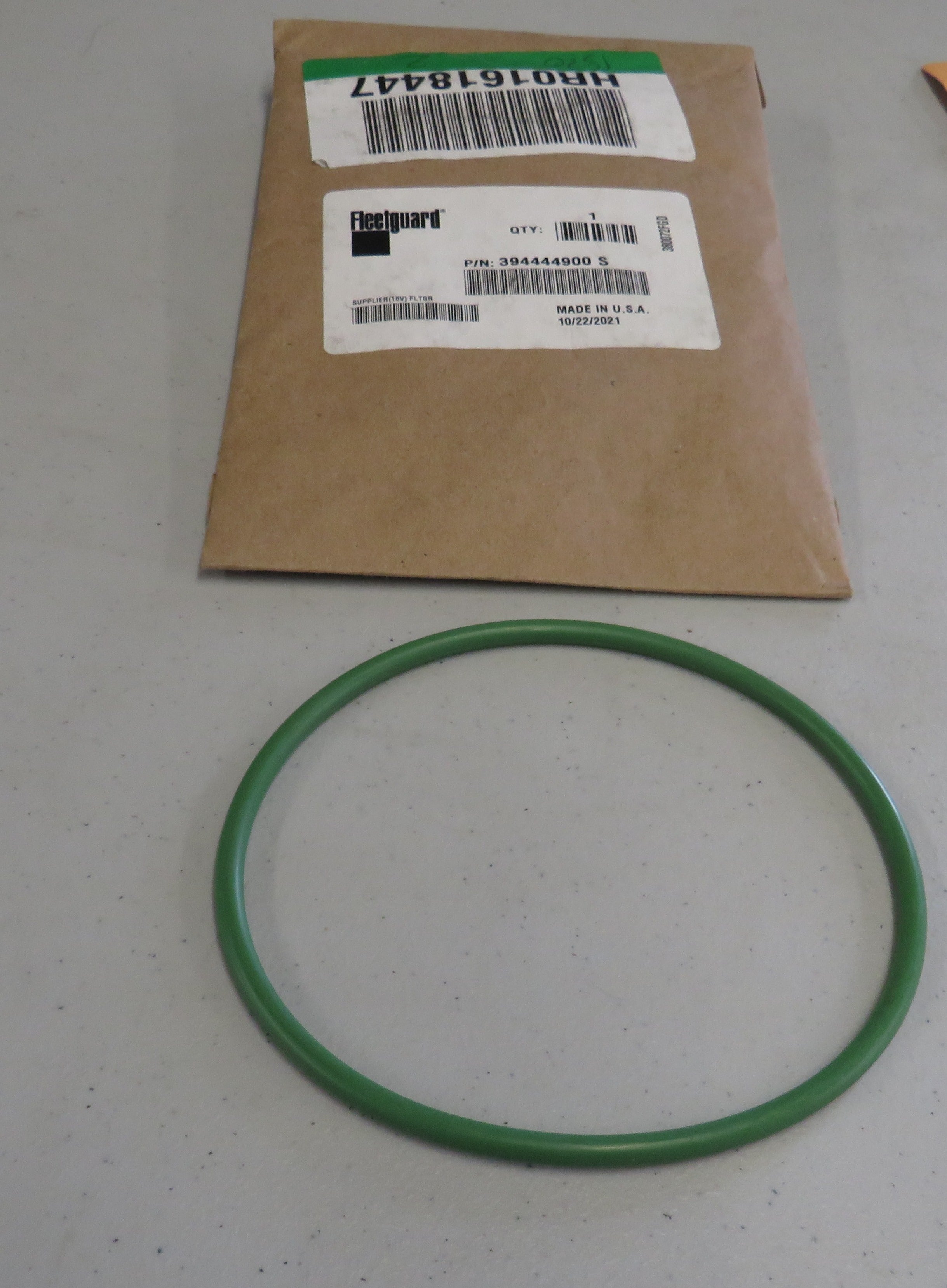 394444900S Fleetguard 394444900 S Onan O-Ring (Green) 4/13/2026 THIS PART IS IN STOCK 4/13/2026