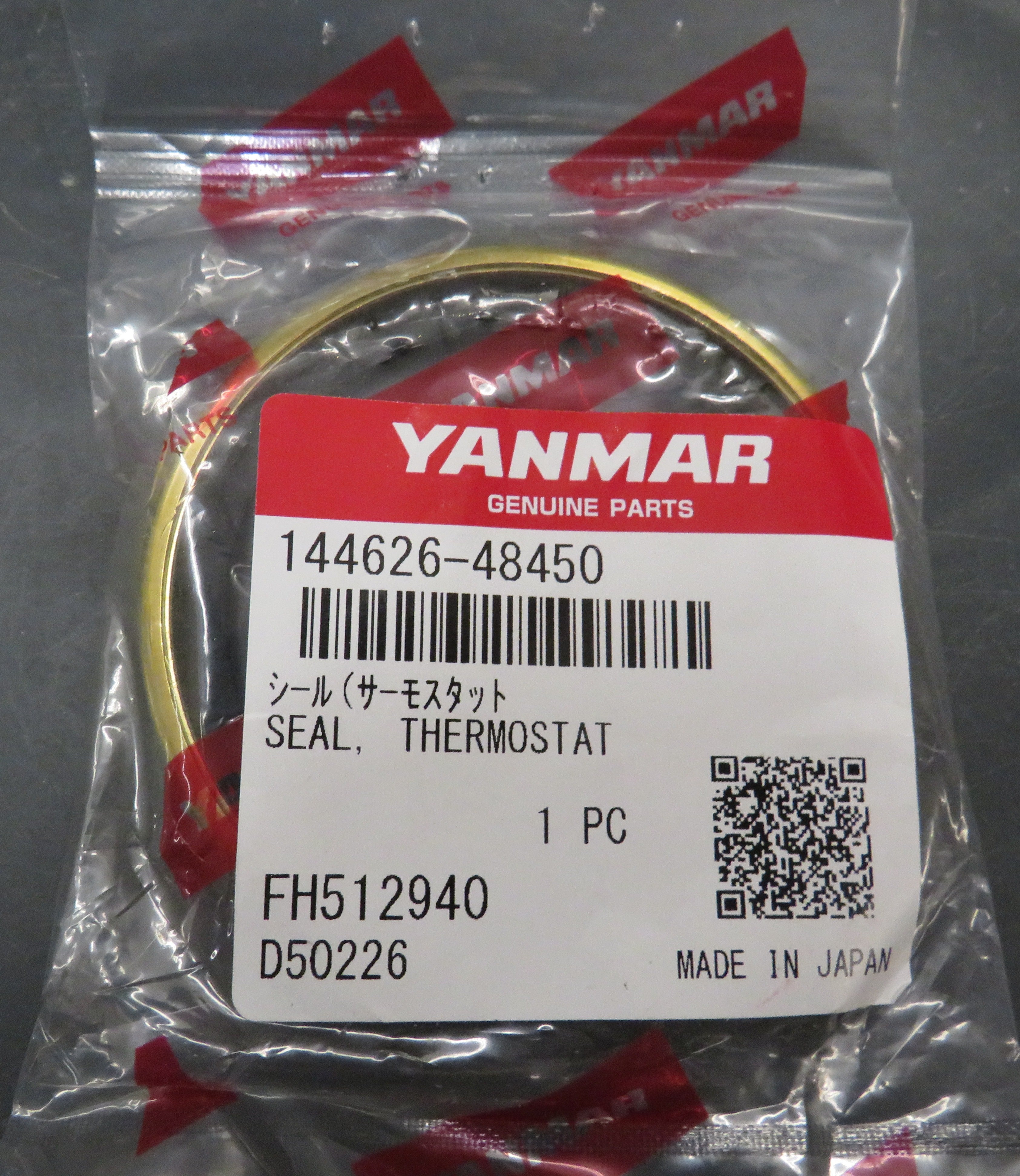 144626-48450 Yanmar Thermostat Seal 6CX-GTE/GTE2 9/30/2026 THIS PART IS IN STOCK 9/30/2026