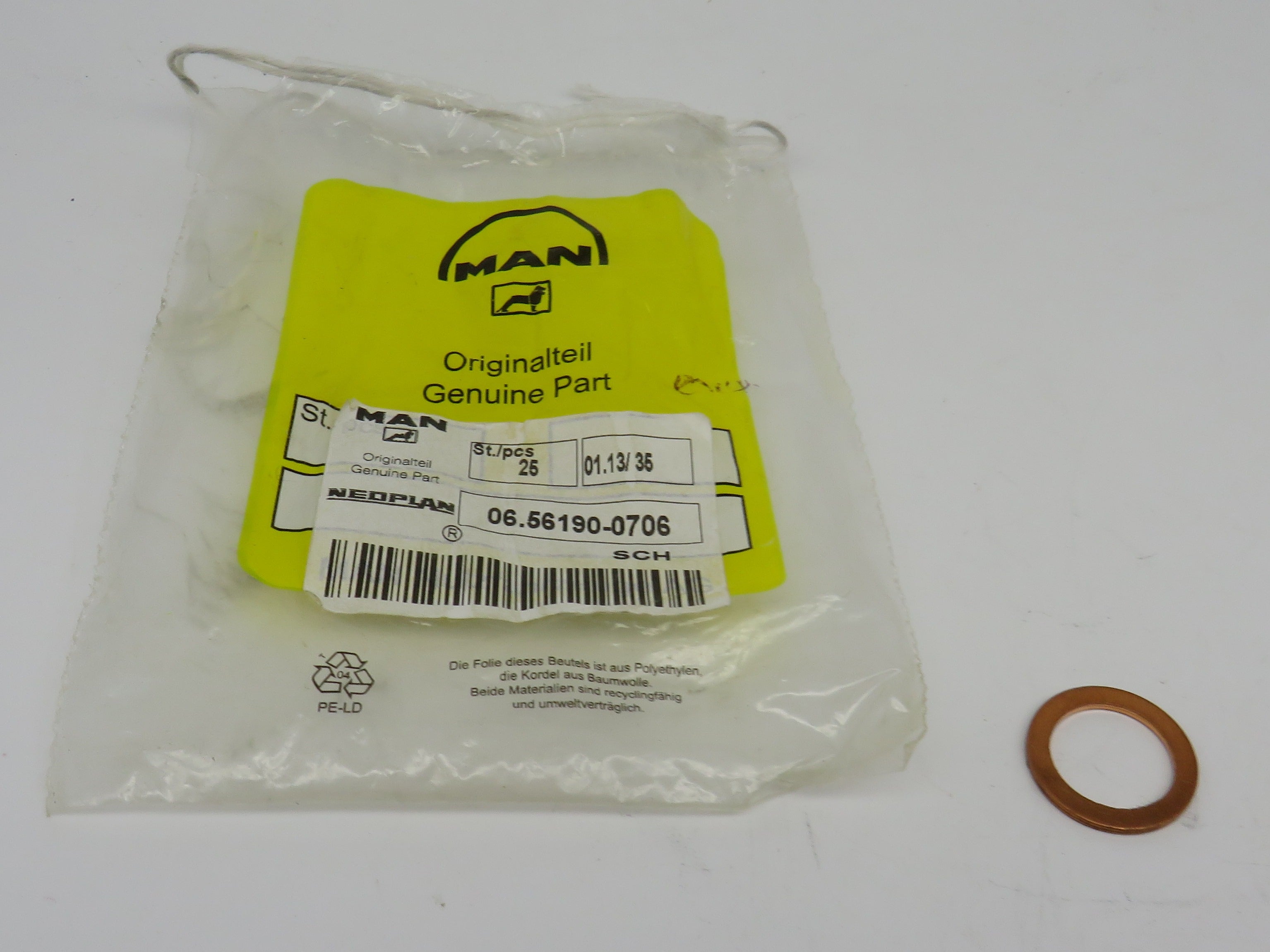 6-56190-0706 MAN Copper Crush Washer14mm x 20mm For Screw/Rod on Filter