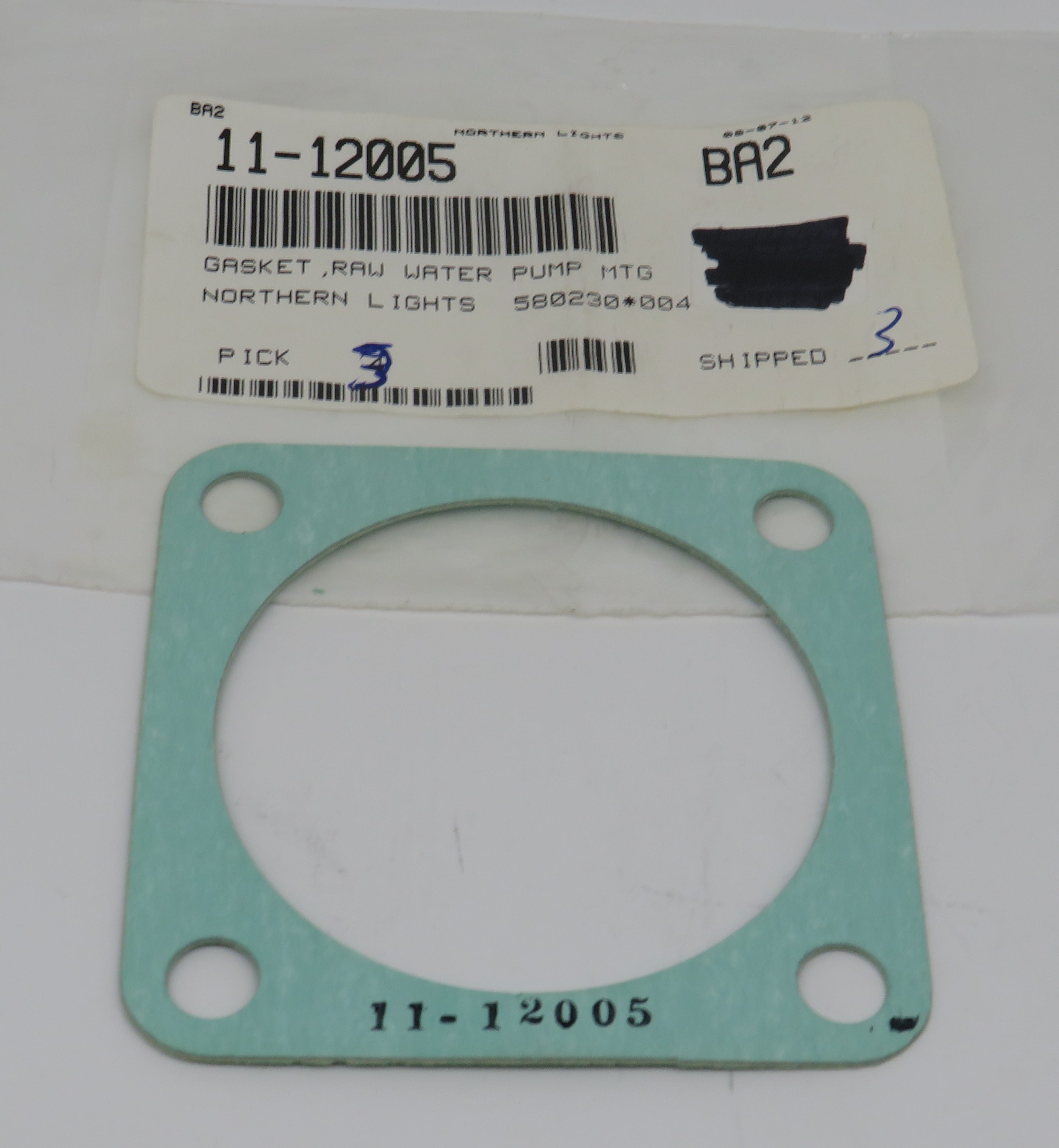 11-12005 Northern Lights Lugger Raw Water Pump Mounting Gasket to the Block 145996191