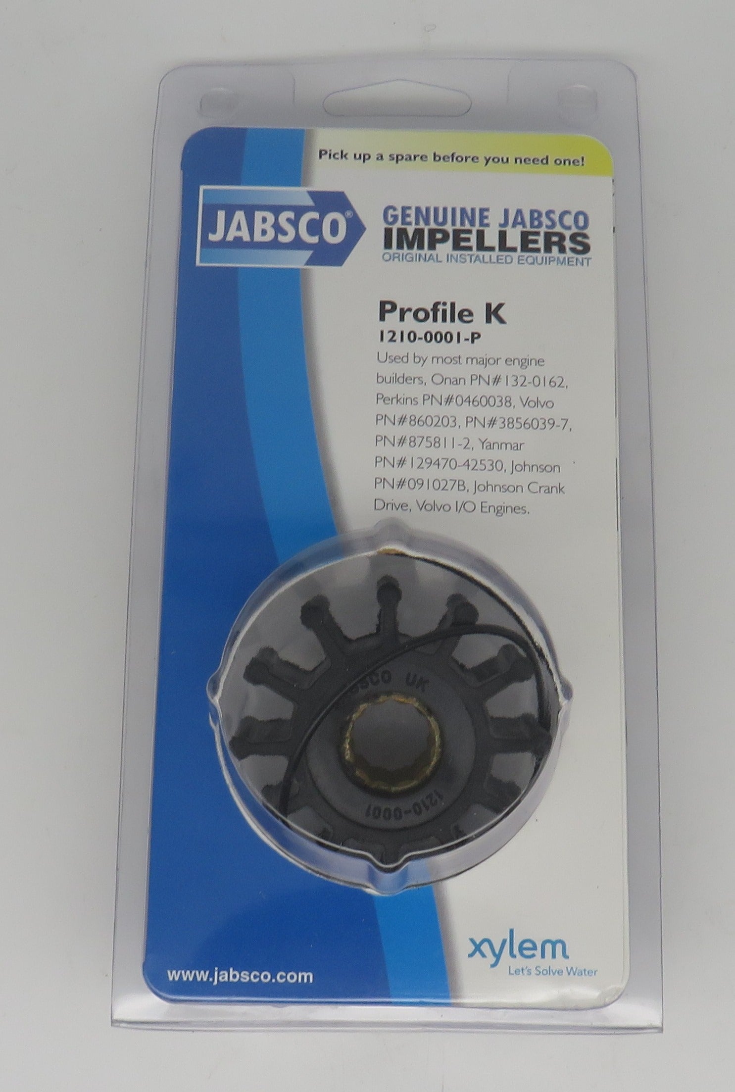 1210-0001-P Jabsco Par (6-12100001P) Impeller Kit (Cross References JAB 12100001P, 23-5640, 0257-0501, 02570501, 1210-0001) Profile K