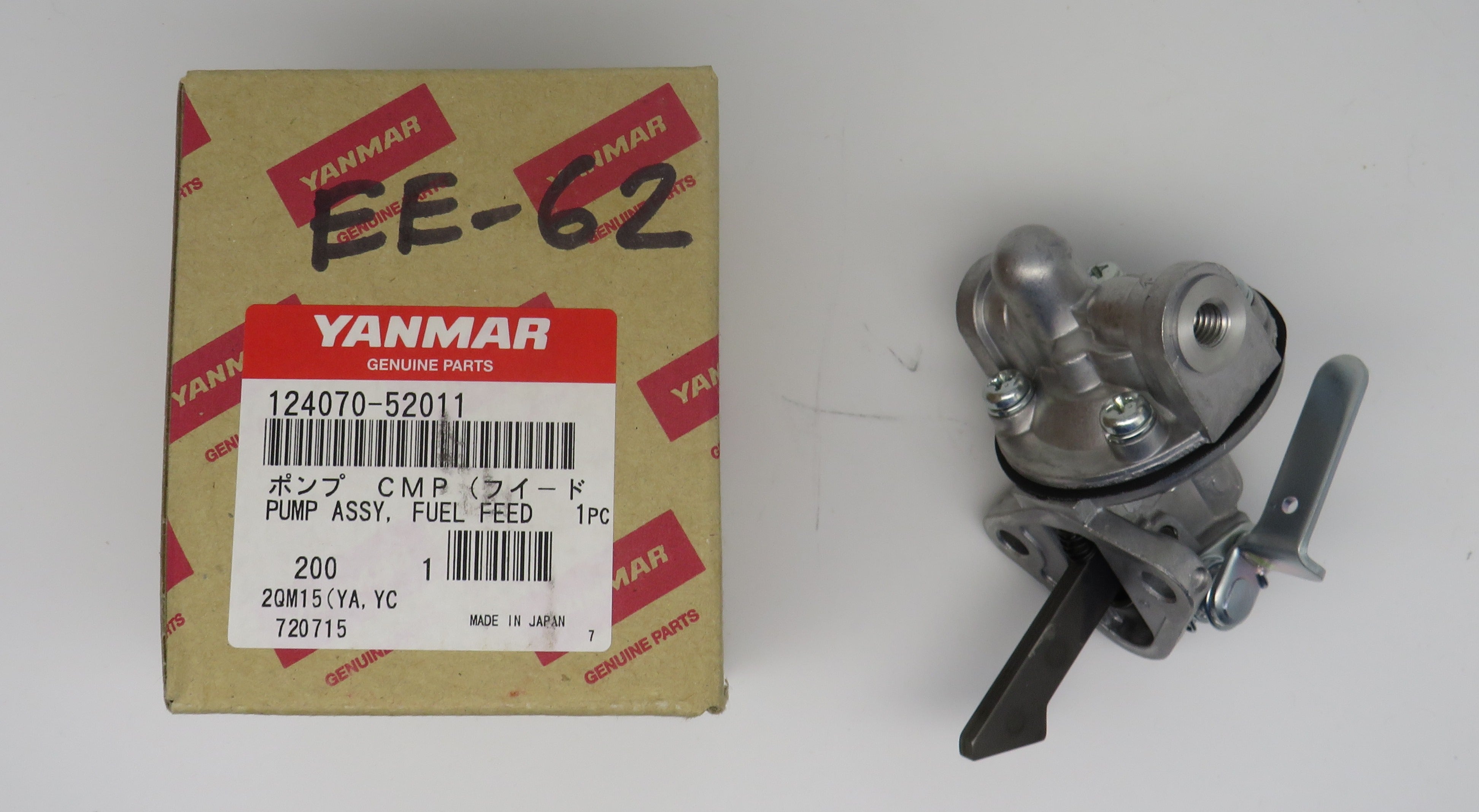 124070-52010 Yanmar Fuel Feed Pump Assembly (Supersedes to 124070-52011) gasket is part number 121520-01851 and Included