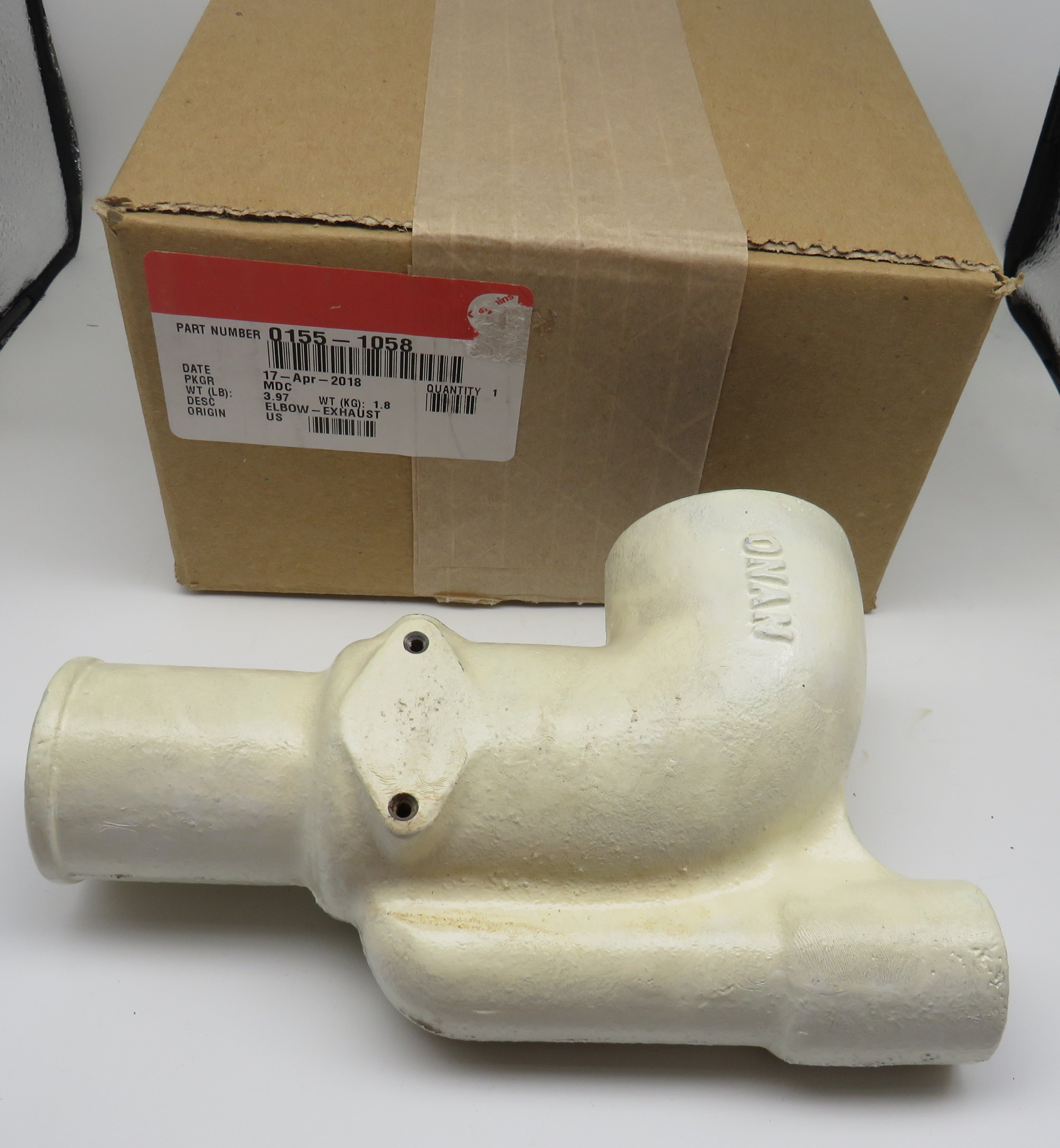 155-1058 Onan Exhaust Elbow OBSOLETE 2/13/2024 THIS PART IS IN STOCK 2/13/24