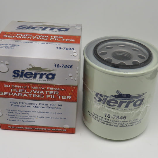 18-7846 Sierra Fuel Water Separator Filter for OMC 502905 & Crusader 98041
